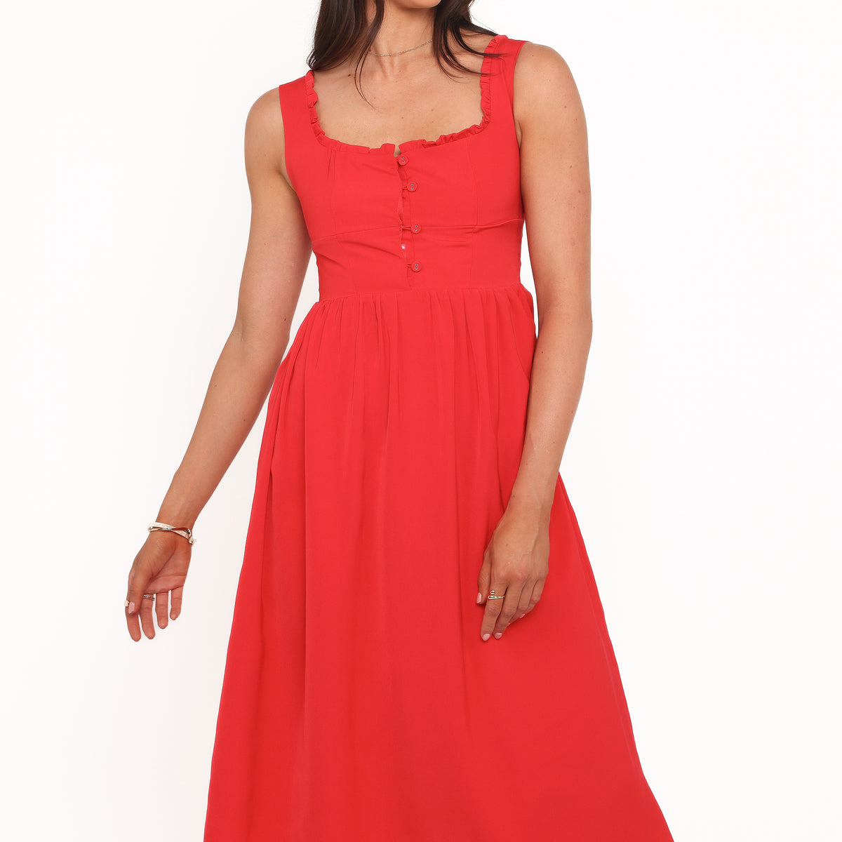 Petal and Pup Women's Melrose Midi Dress - Red Petal and Pup Women's Melrose Midi Dress - Red