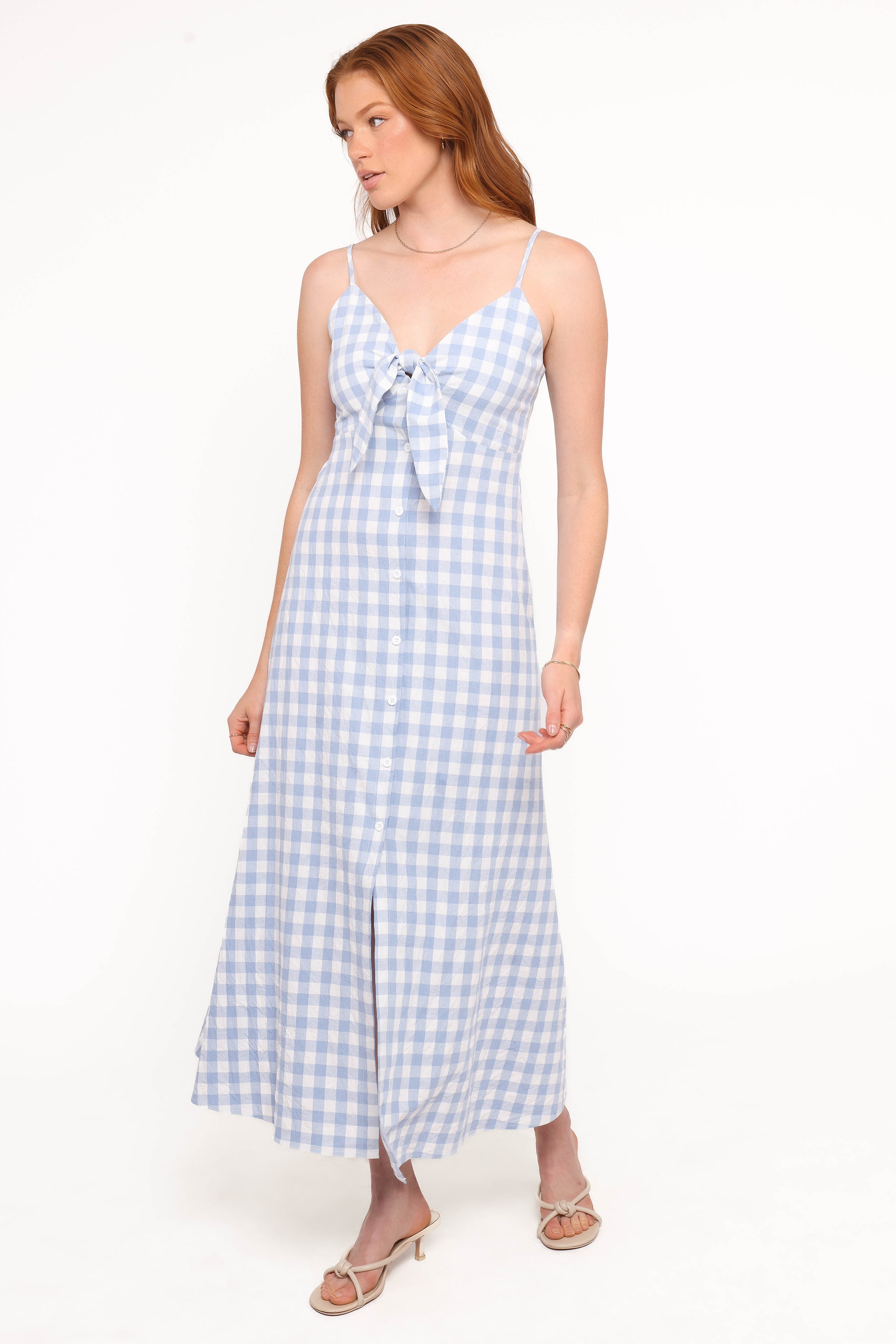 Petal and Pup USA DRESSES Menora Maxi Dress - Blue Gingham