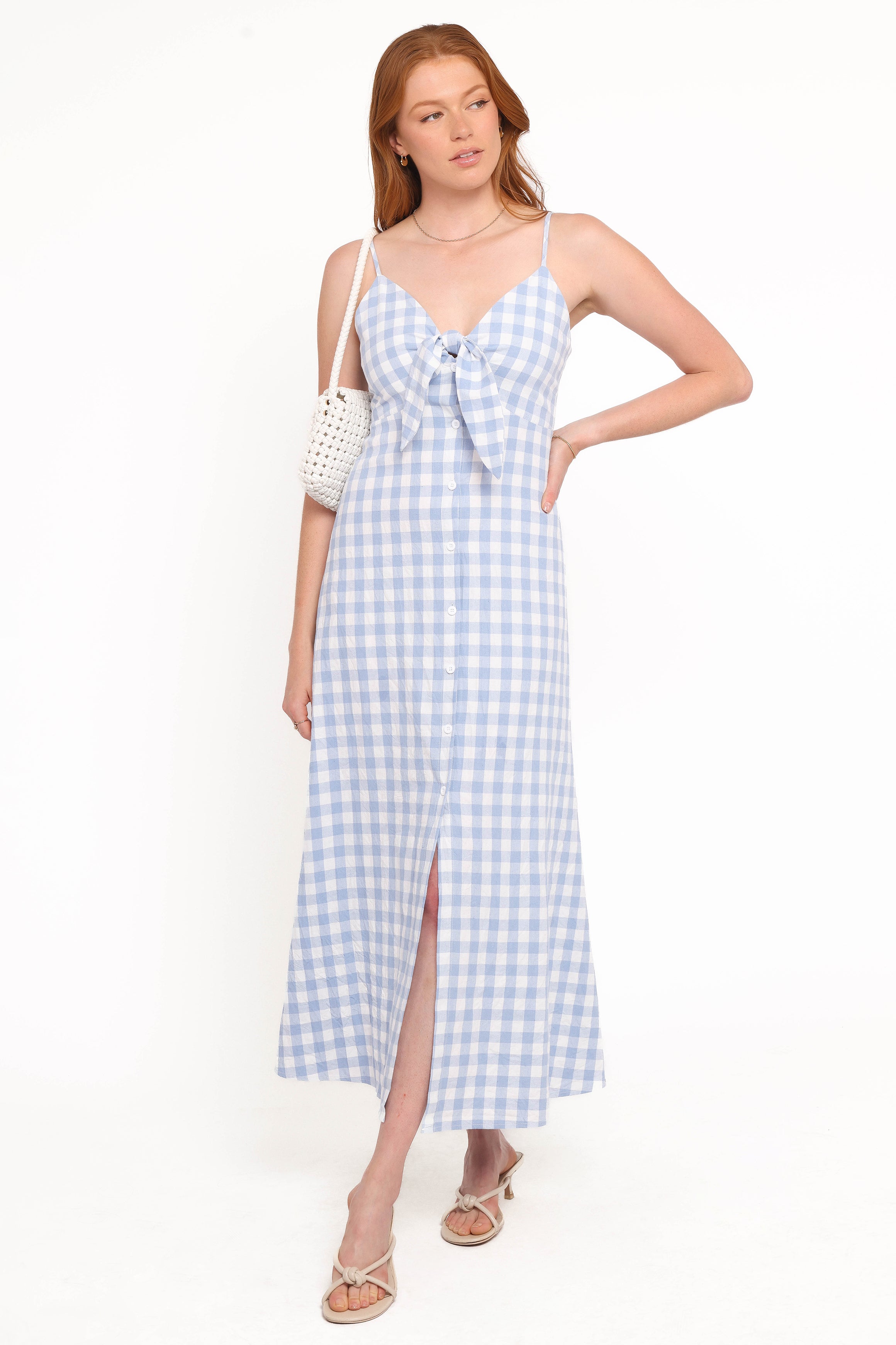 Petal and Pup USA DRESSES Menora Maxi Dress - Blue Gingham