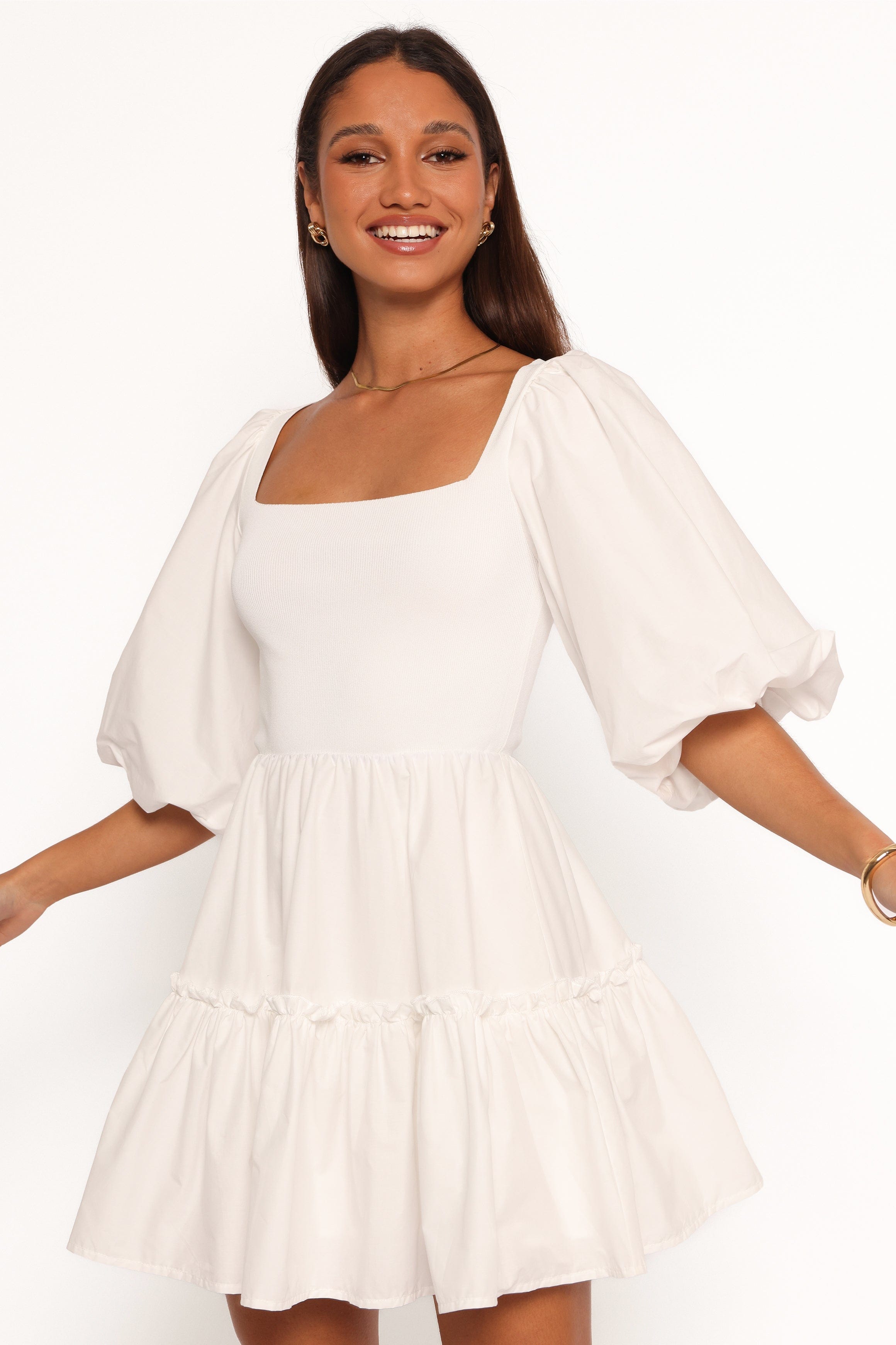Petal and Pup USA DRESSES Meredith Mini Dress - White