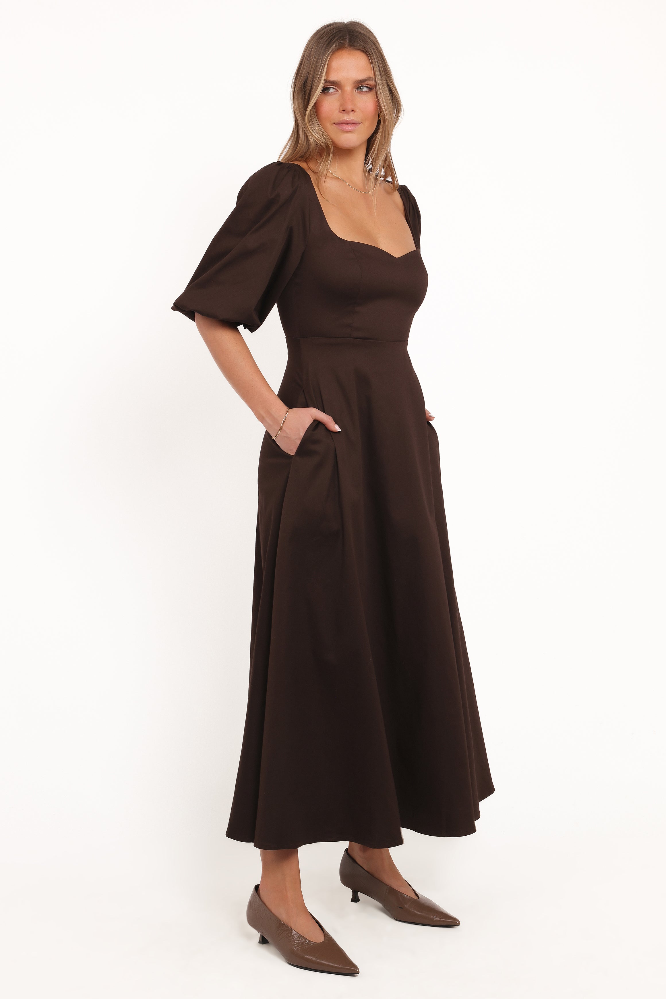 Petal and Pup USA DRESSES Merlena Maxi Dress - Chocolate