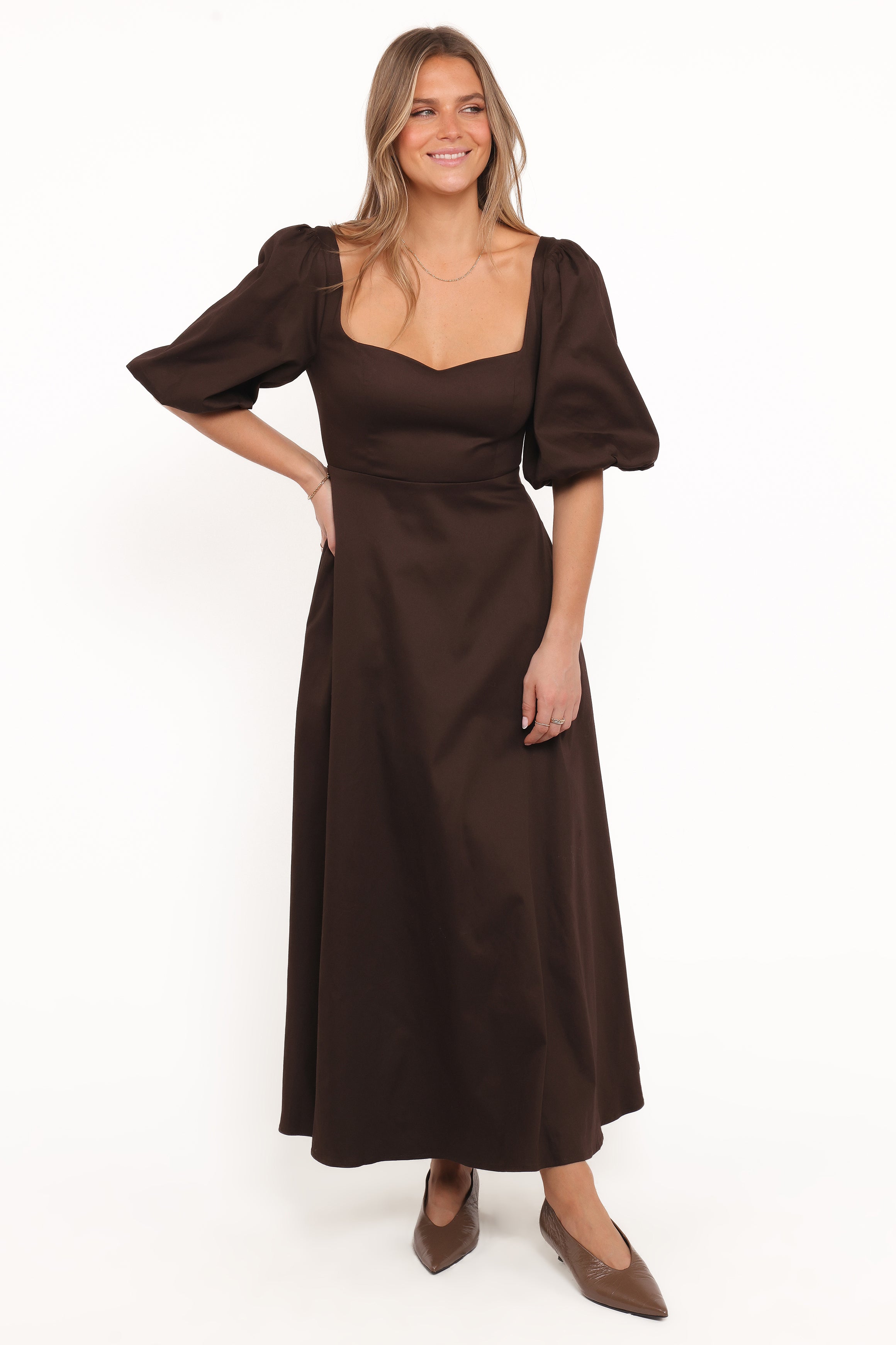 Petal and Pup USA DRESSES Merlena Maxi Dress - Chocolate