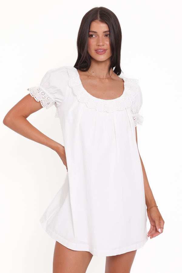 Petal and Pup USA DRESSES Merlyn Mini Dress - White