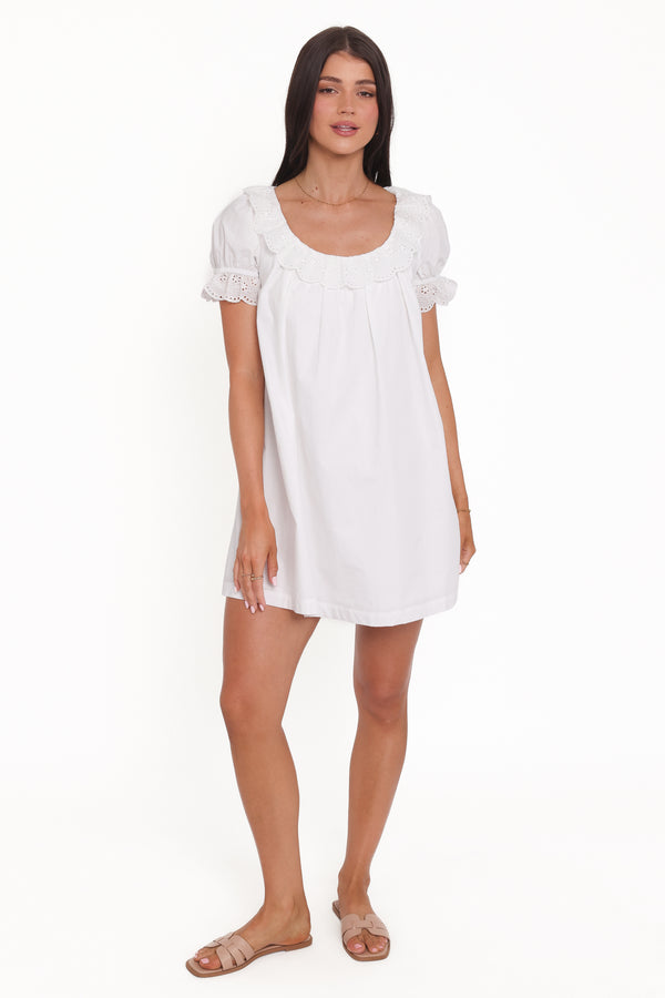 Petal and Pup USA DRESSES Merlyn Mini Dress - White