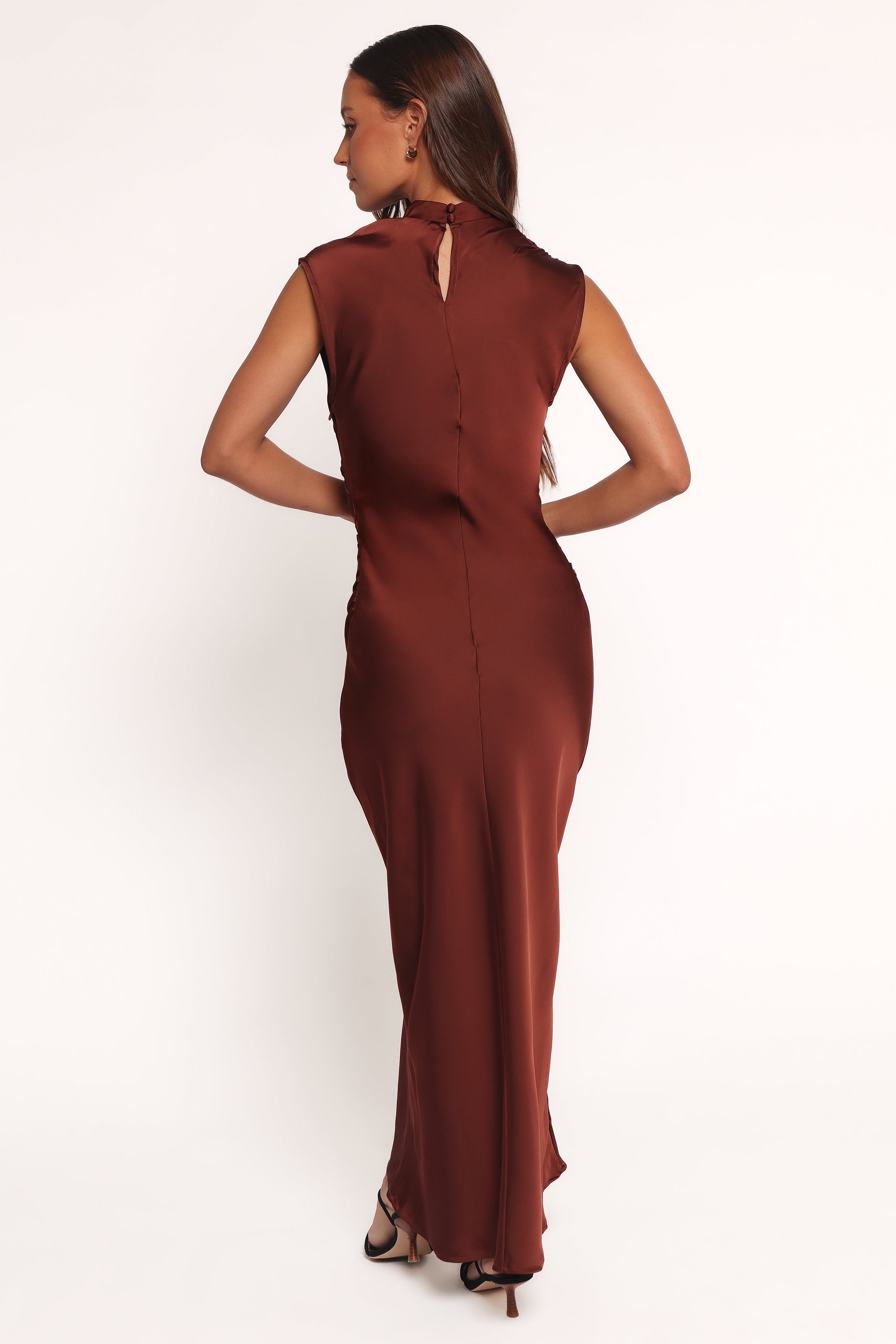 Petal and Pup USA DRESSES Meryn High Neck Dress - Brown