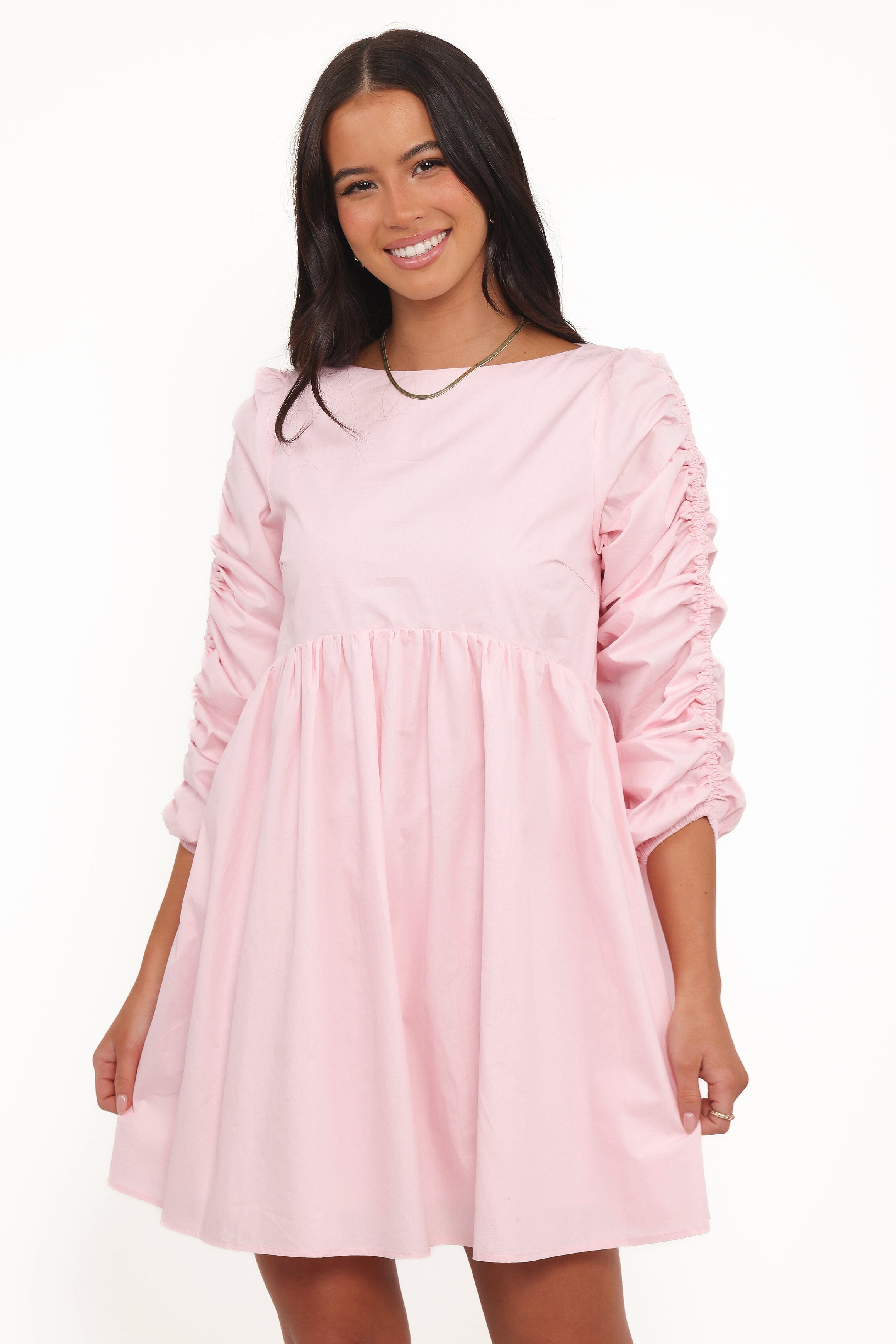 Petal and Pup USA DRESSES Micaela Long Sleeve Mini Dress - Pink
