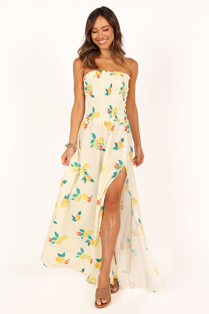 Mikaela Maxi Dress - Lemon Print