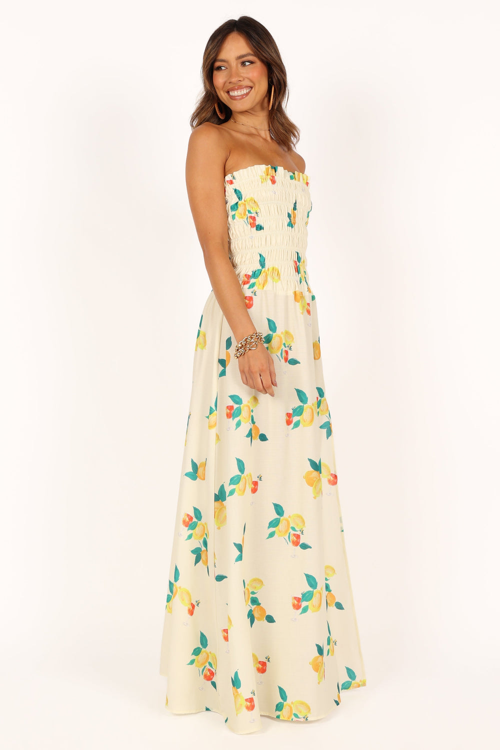 Petal and Pup USA DRESSES Mikaela Maxi Dress - Lemon Print