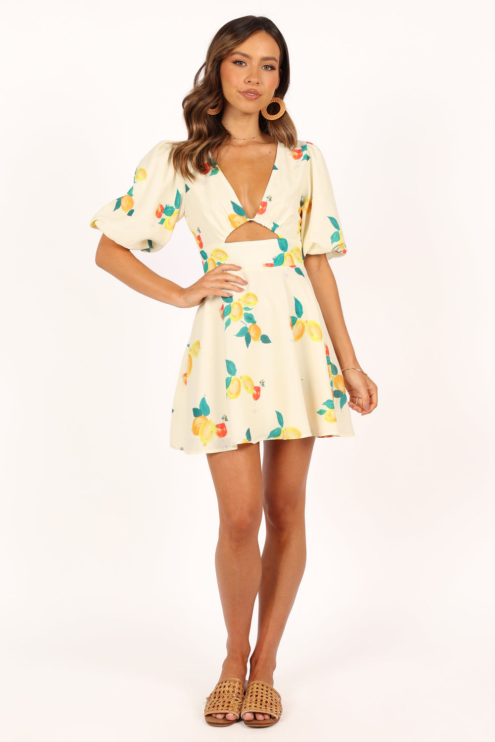 Petal and Pup USA DRESSES Mikaela Mini Dress - Lemon Print