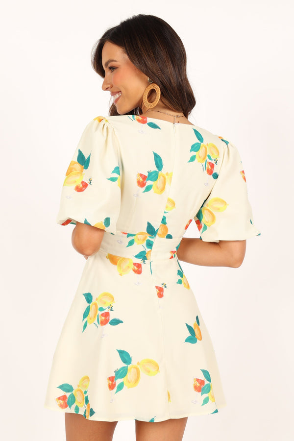 Petal and Pup USA DRESSES Mikaela Mini Dress - Lemon Print