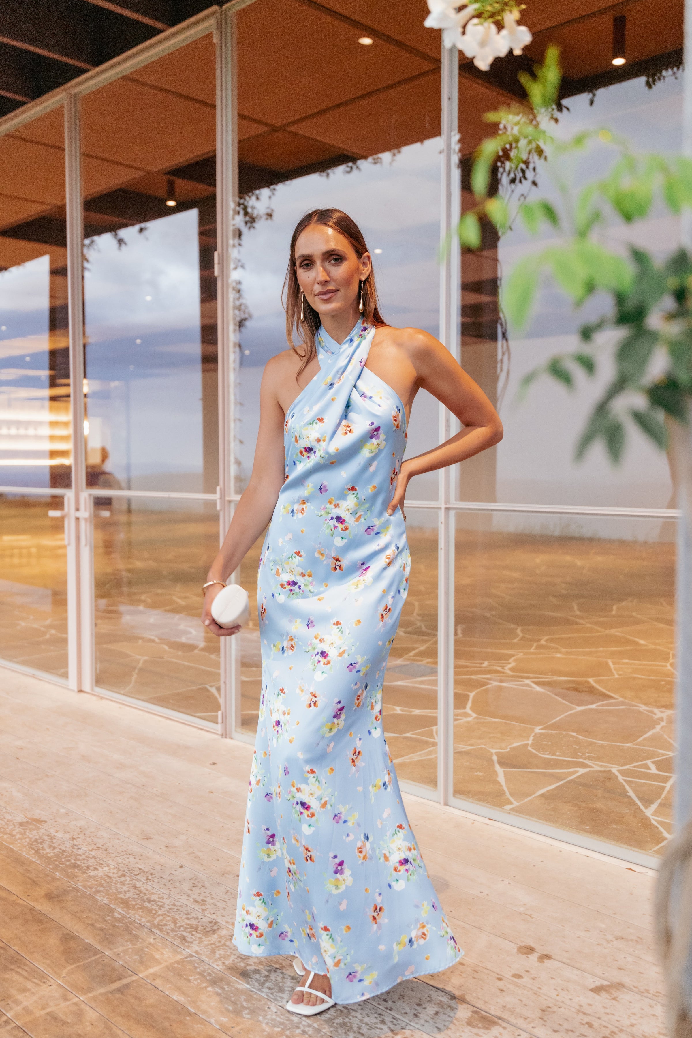 Mila Halterneck Maxi Dress - Cornflower Blue Floral | Petal & Pup USA Mila Halterneck Maxi Dress - Cornflower Blue Floral | Petal & Pup USA