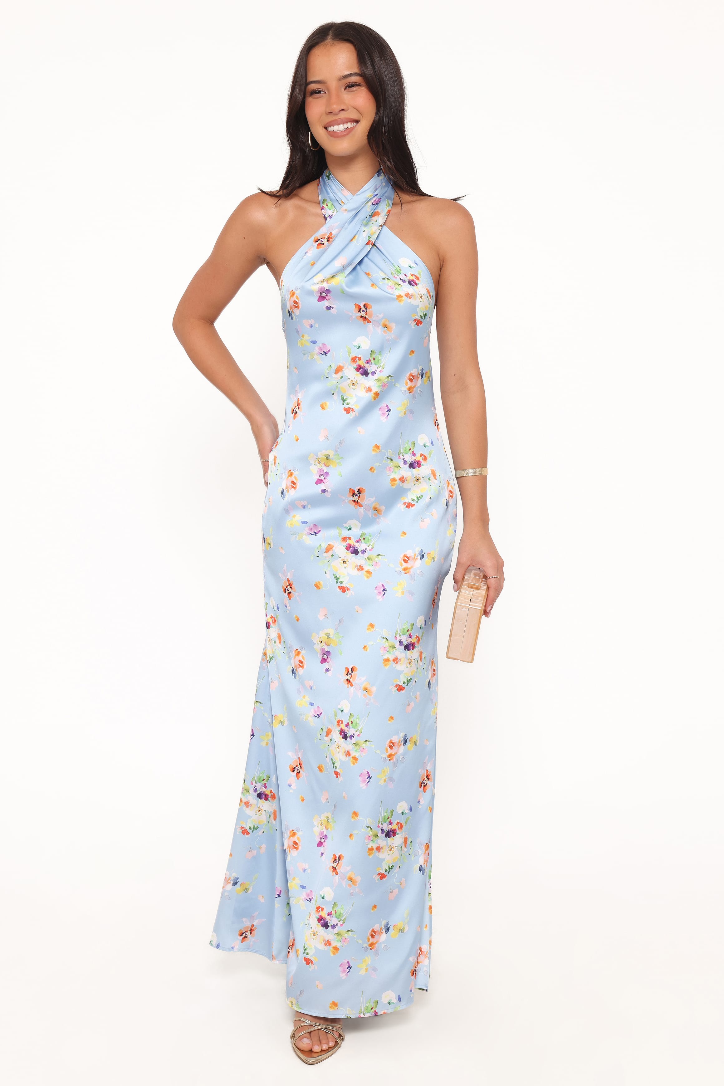 Mila Halterneck Maxi Dress - Cornflower Blue Floral | Petal & Pup USA Mila Halterneck Maxi Dress - Cornflower Blue Floral | Petal & Pup USA