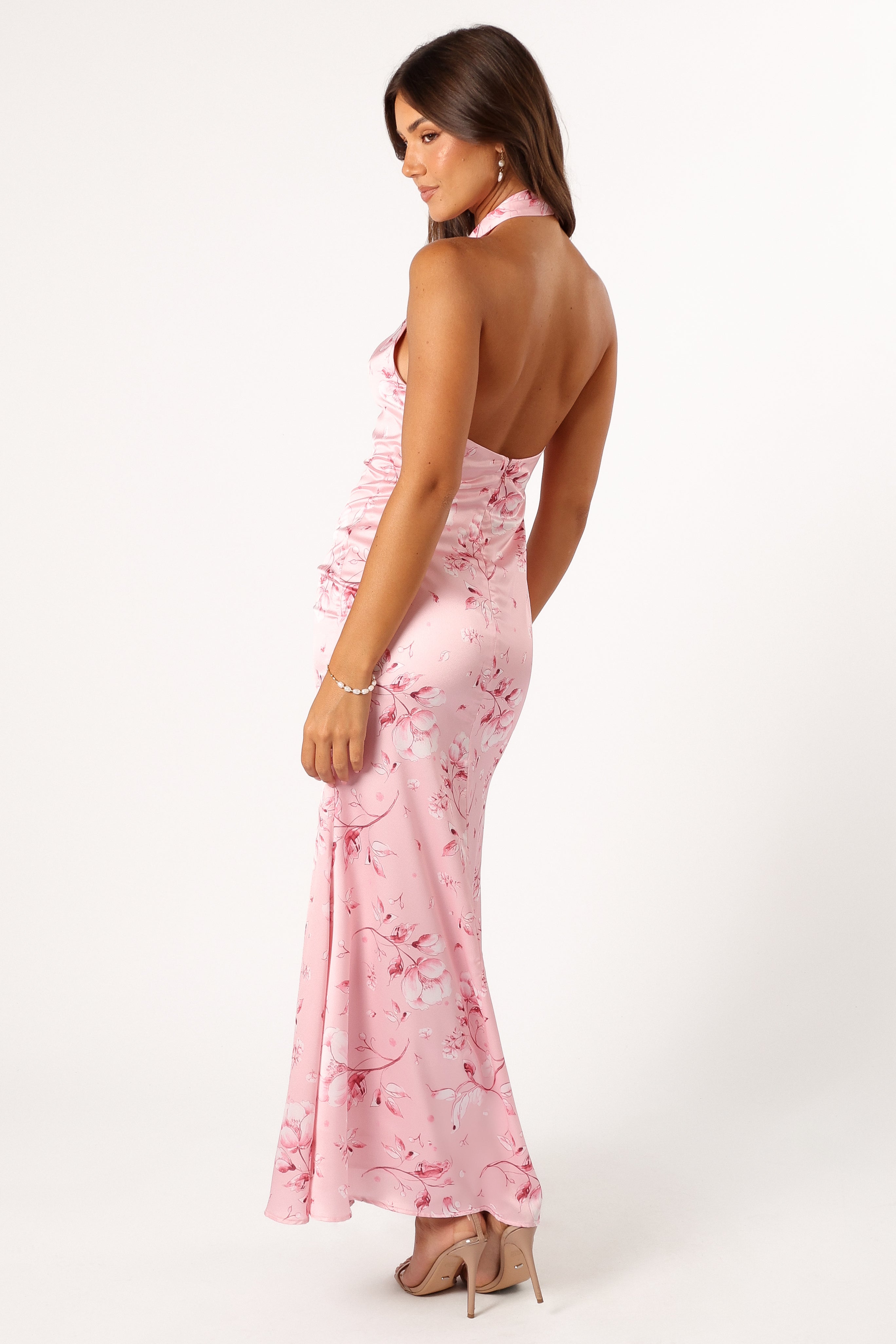 Mila Halterneck Maxi Dress - Pink Floral | Petal & Pup USA