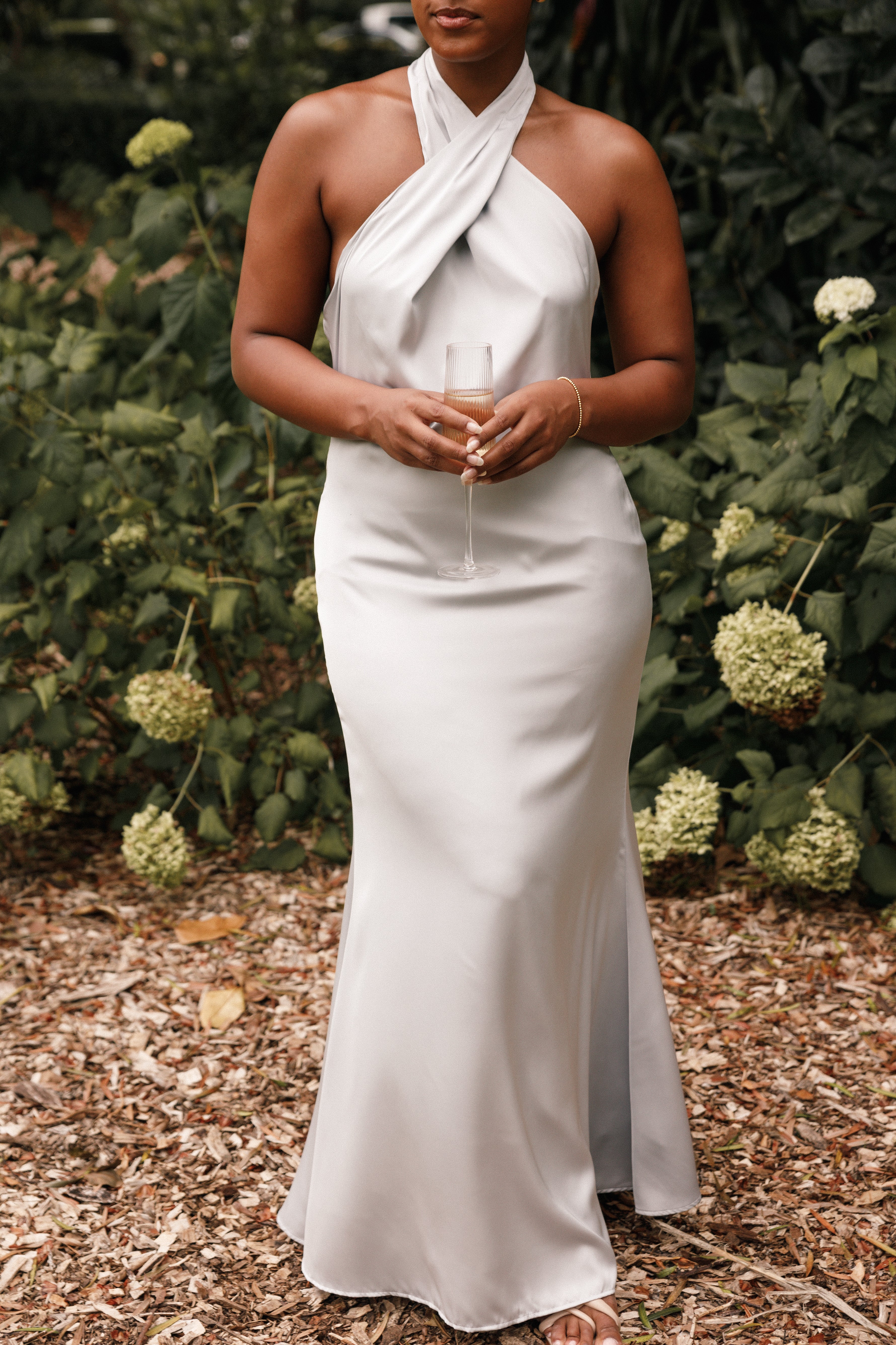 Petal and Pup USA DRESSES Mila Halterneck Maxi Dress - Steel