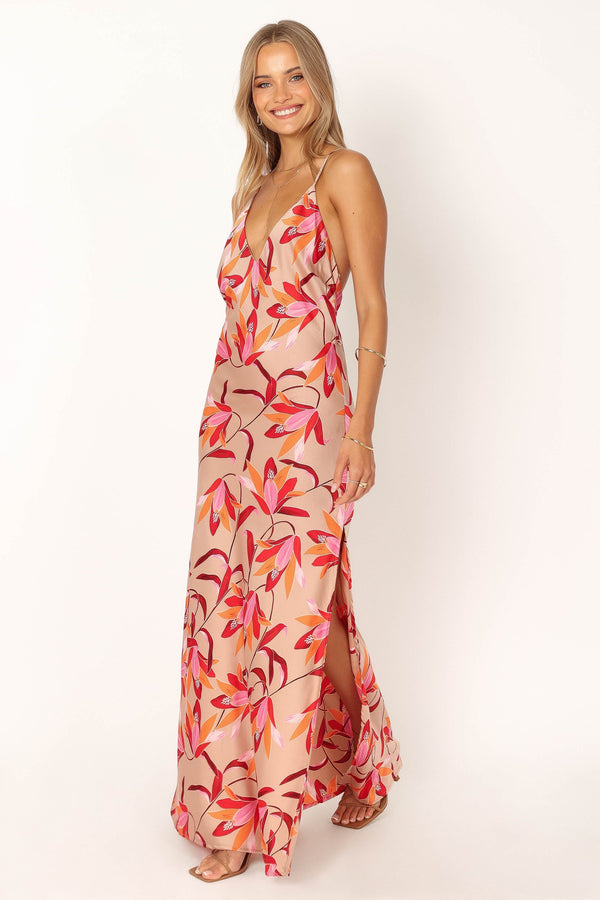 Petal and Pup USA DRESSES Mila Maxi Dress - Coral Print