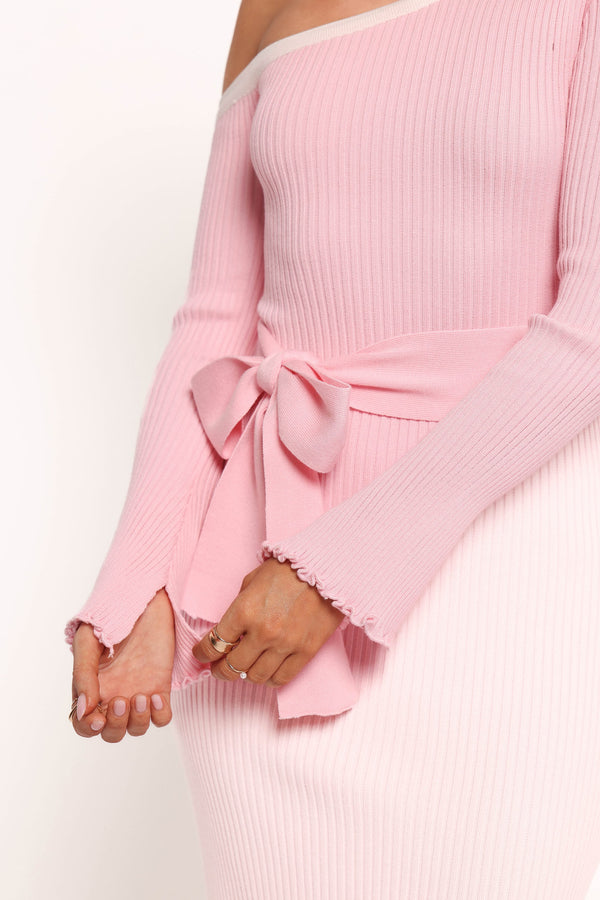 Petal and Pup USA DRESSES Milan Off Shoulder Midi Dress - Pink