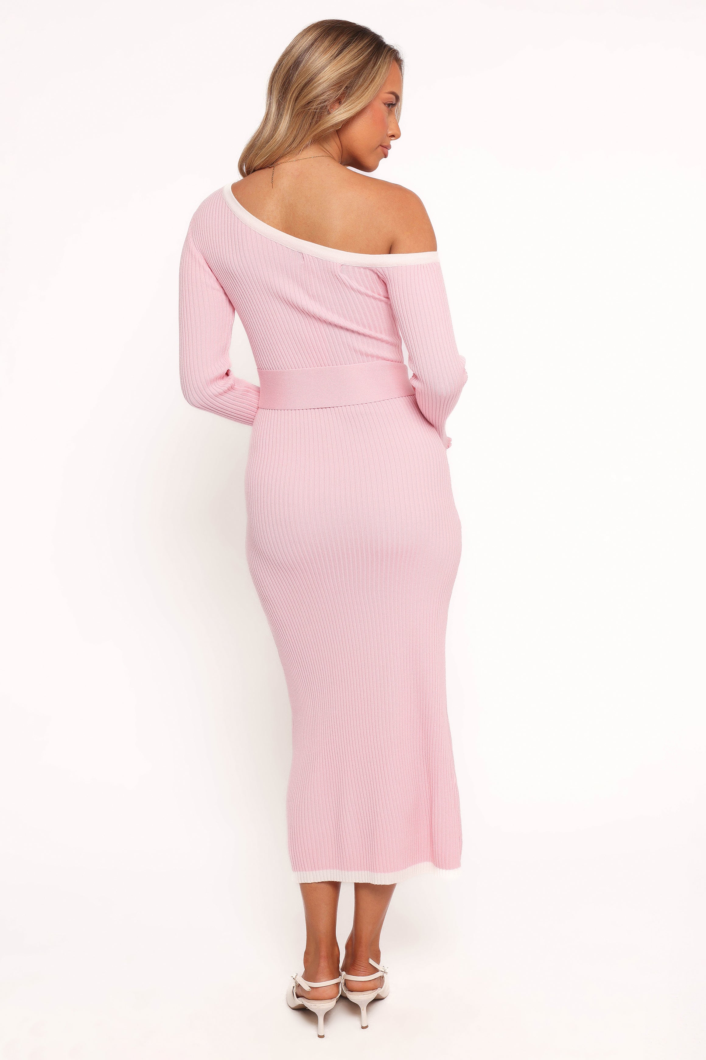 Petal and Pup USA DRESSES Milan Off Shoulder Midi Dress - Pink