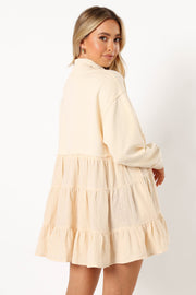 Petal and Pup USA DRESSES Minia Long Sleeve Mini Dress - Cream