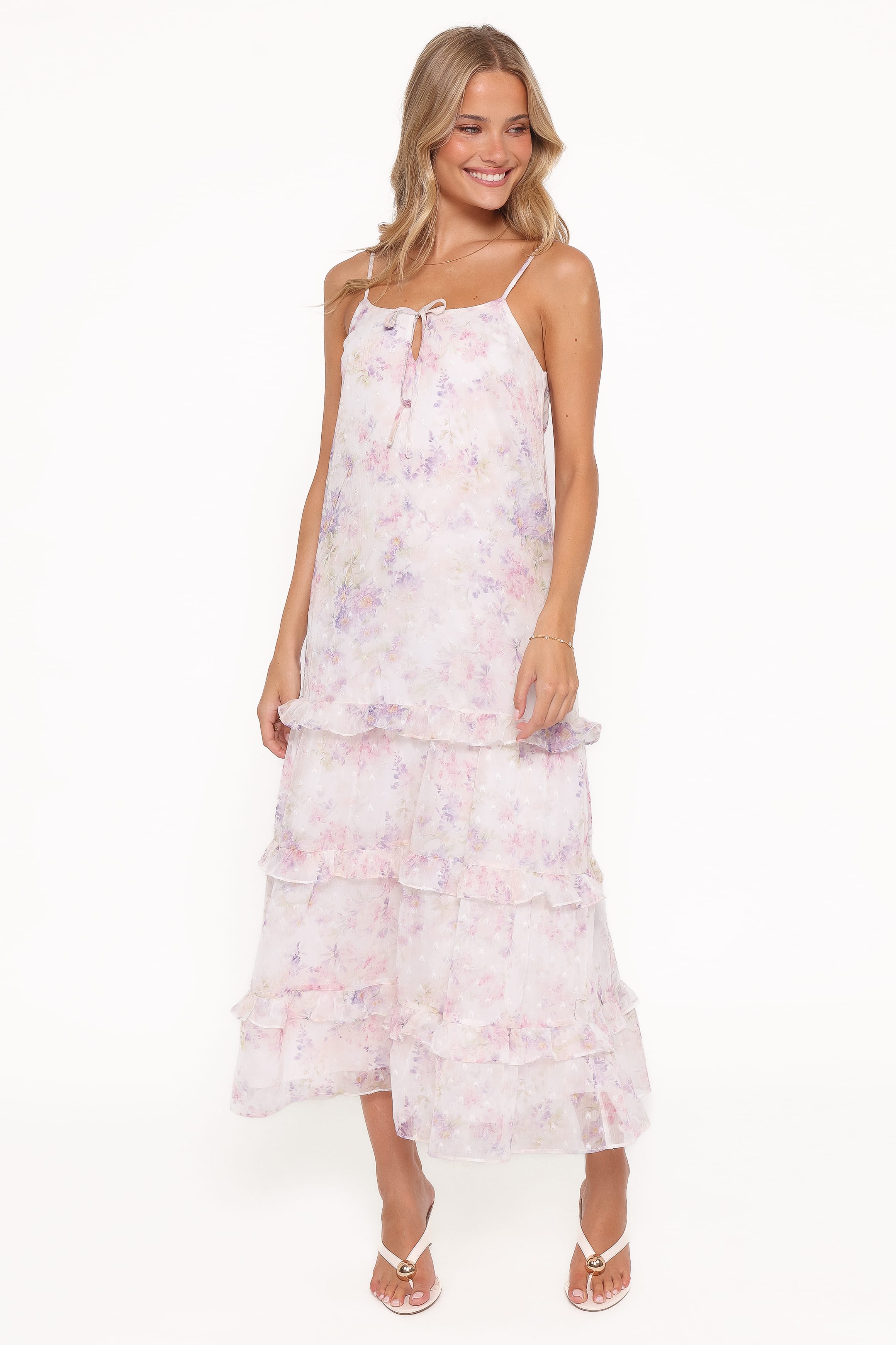 Petal and Pup USA DRESSES Minka Maxi Dress - White/Multi Floral
