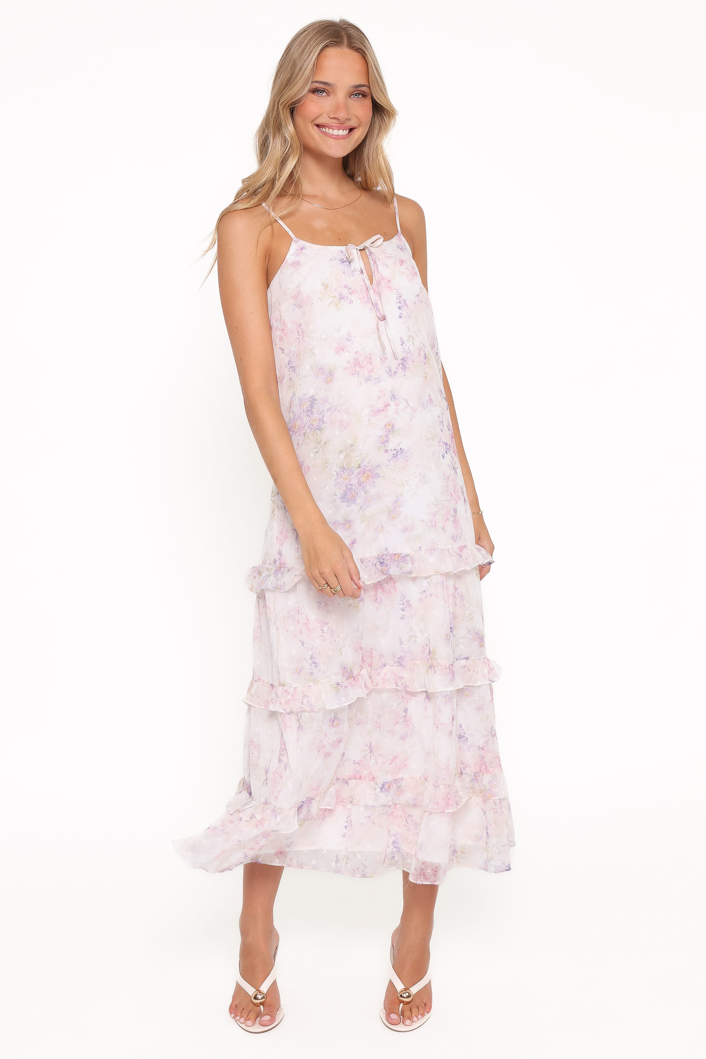 Petal and Pup USA DRESSES Minka Maxi Dress - White/Multi Floral