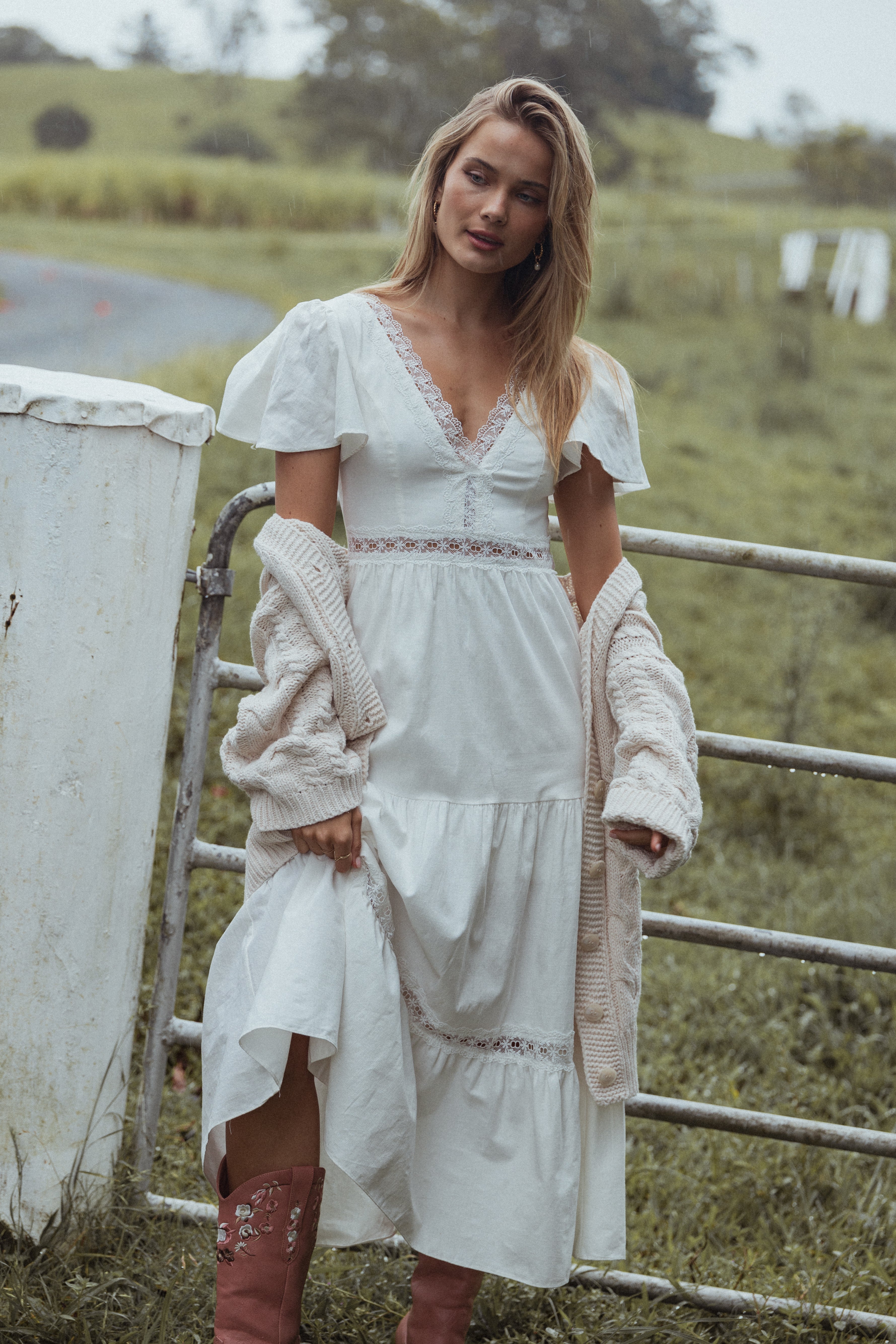 Petal and Pup USA DRESSES Minny Maxi Dress - Cream