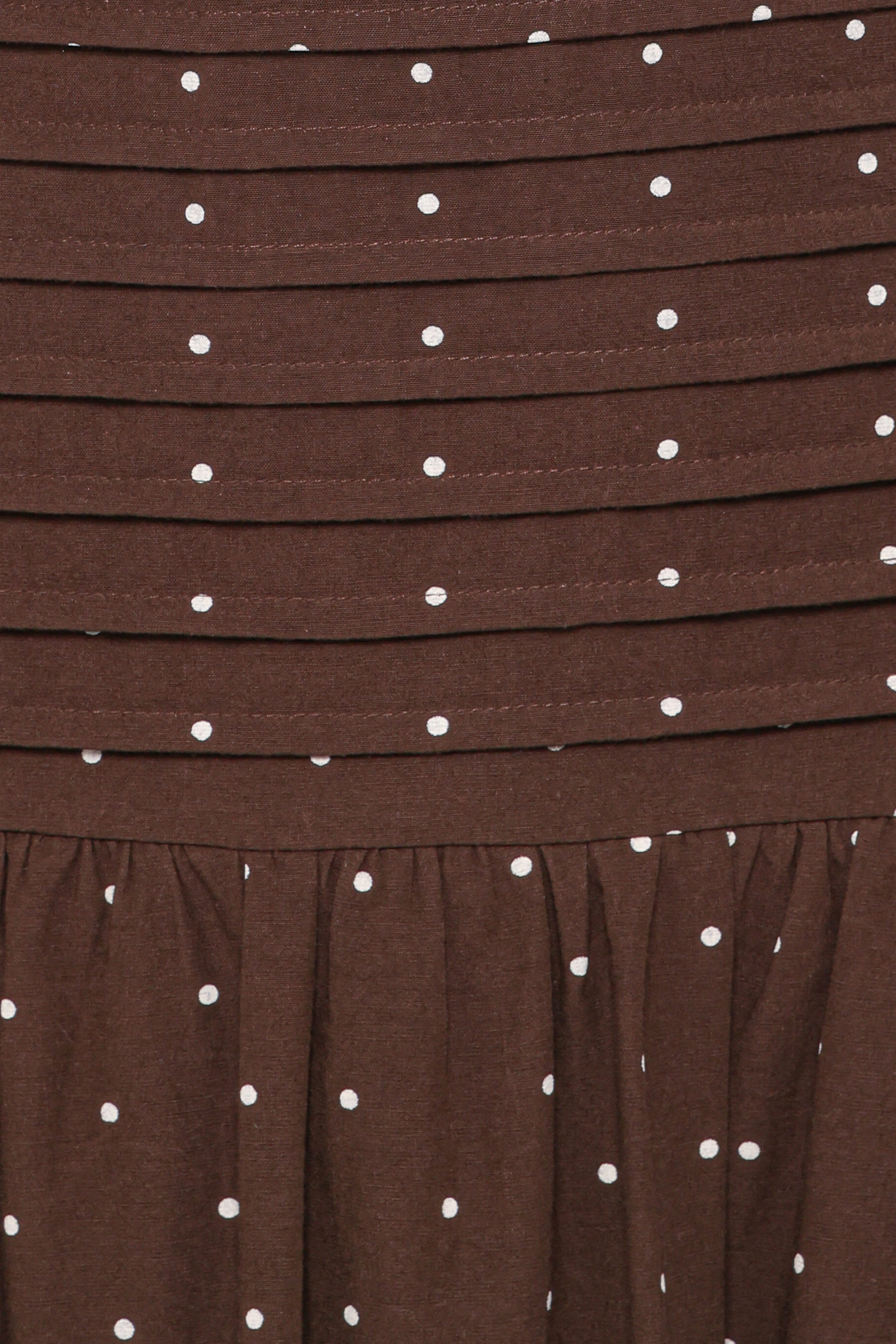 Petal and Pup USA DRESSES Mischa Maxi Dress - Brown Polka Dot