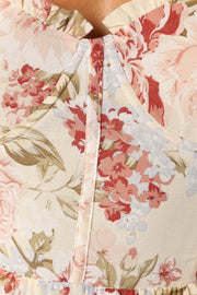 DRESSES @Mito Tiered Maxi Dress - Cream Floral