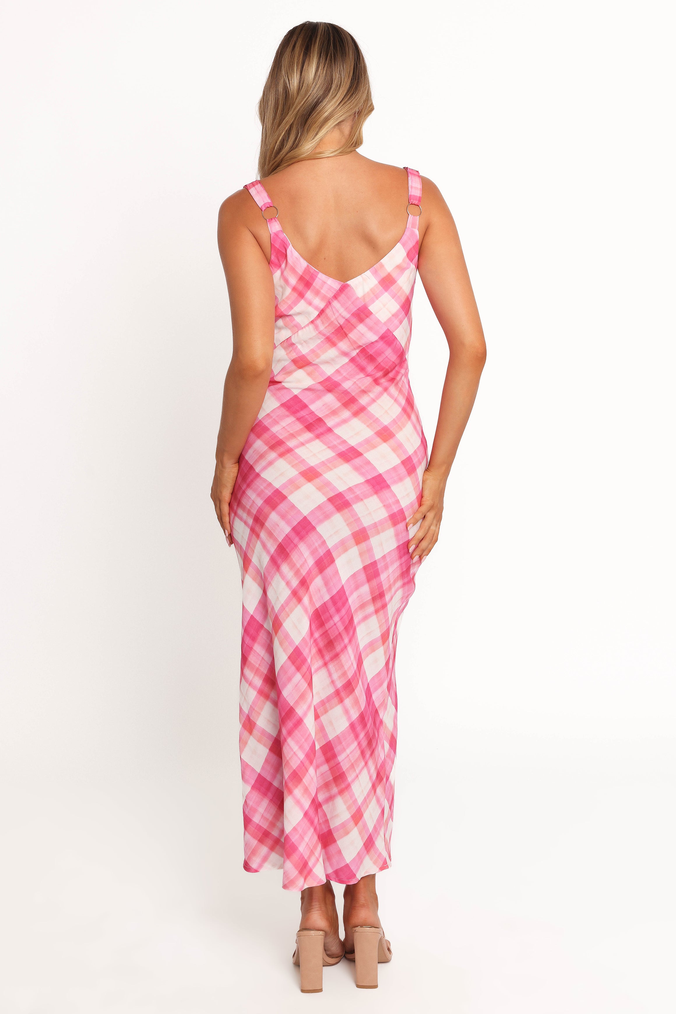 Petal and Pup USA DRESSES Morghan Midi Dress - Pink Check