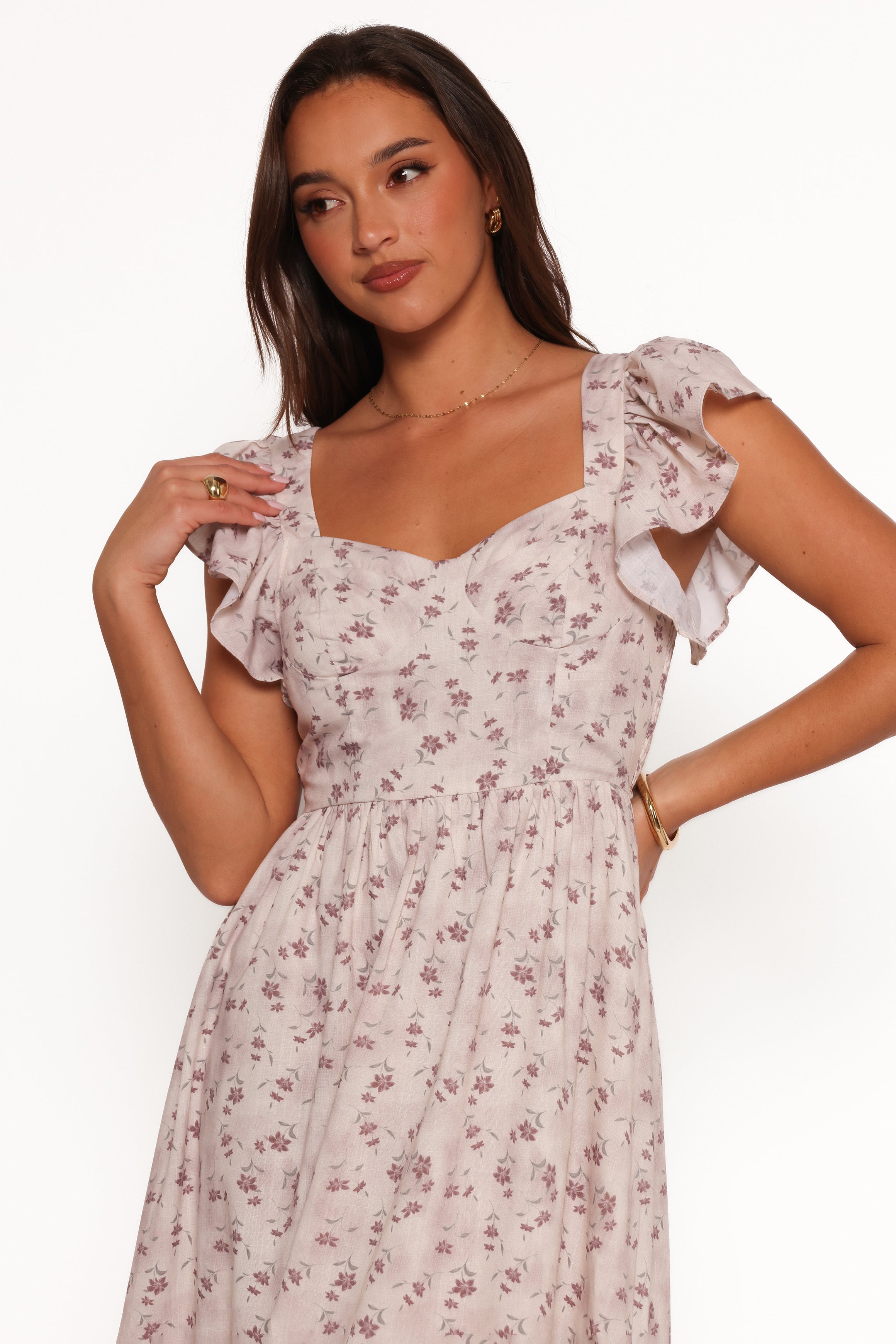 Petal and Pup USA DRESSES Myles Maxi Dress - Beige Floral