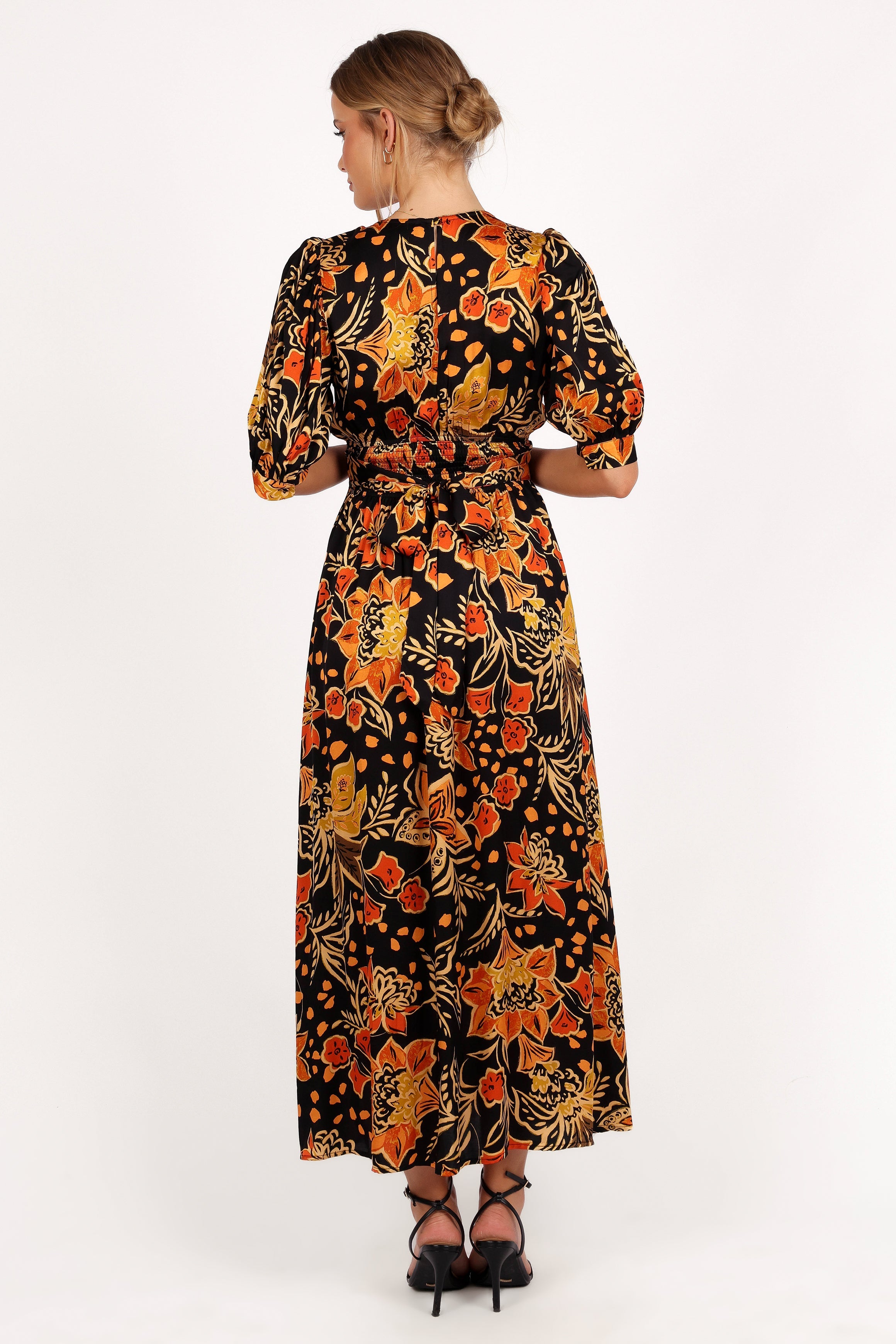 Petal and Pup USA DRESSES Nadalyn Midi Dress - Black/Multi