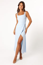 Petal and Pup USA DRESSES Nadea Faux Wrap Maxi Dress - Blue