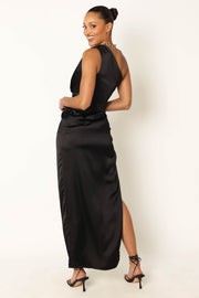 Petal and Pup USA DRESSES Nadia One Shoulder Maxi Dress - Black