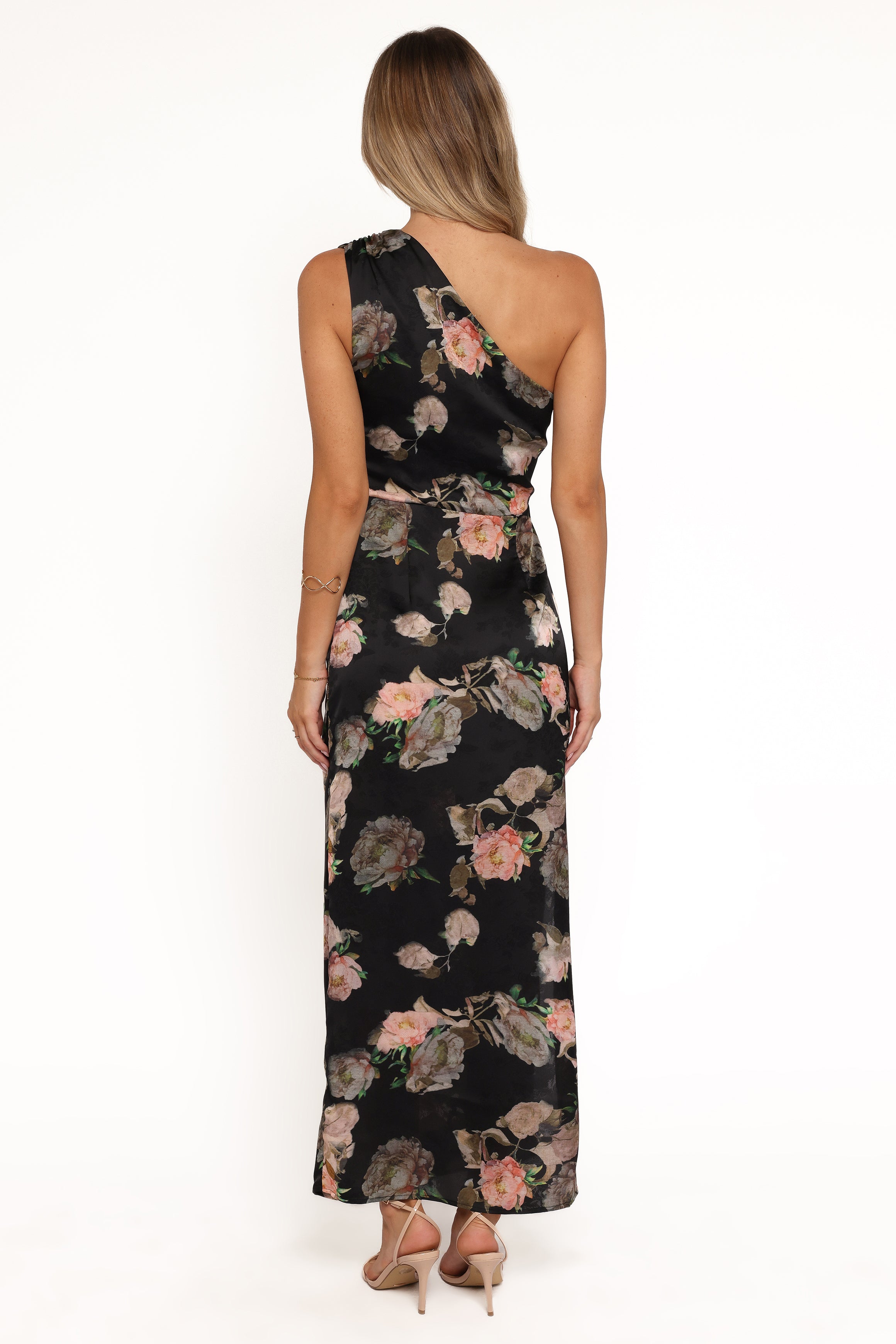 Petal and Pup USA DRESSES Nadia One Shoulder Maxi Dress - Blurred Floral