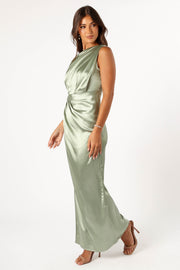 Petal and Pup USA DRESSES Nadia One Shoulder Maxi Dress - Sage