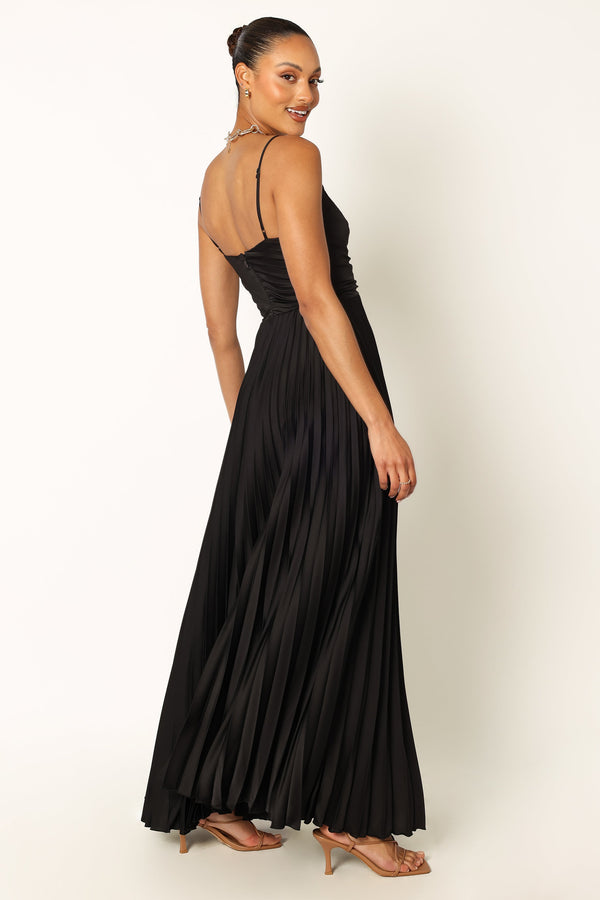 Petal and Pup USA DRESSES Naira Pleated Maxi Dress - Black