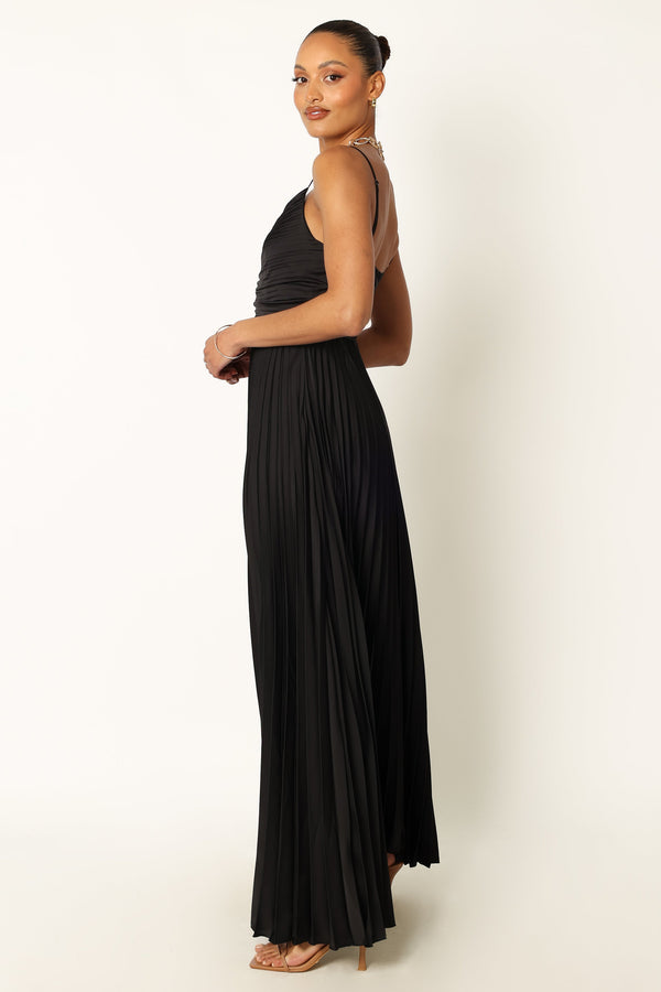 Petal and Pup USA DRESSES Naira Pleated Maxi Dress - Black