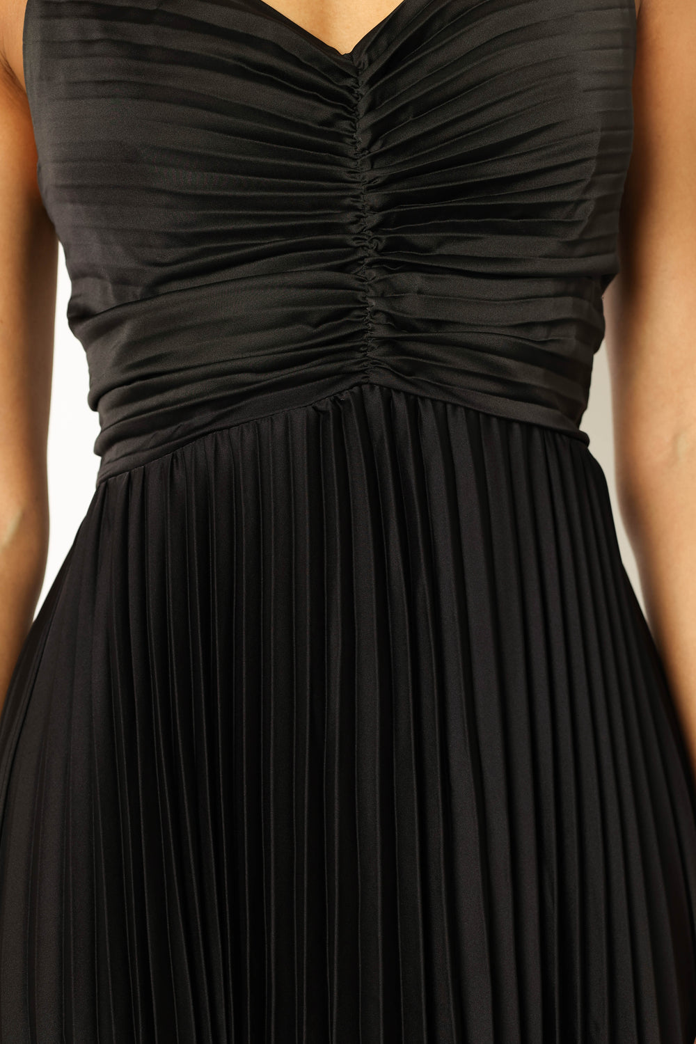 Petal and Pup USA DRESSES Naira Pleated Maxi Dress - Black