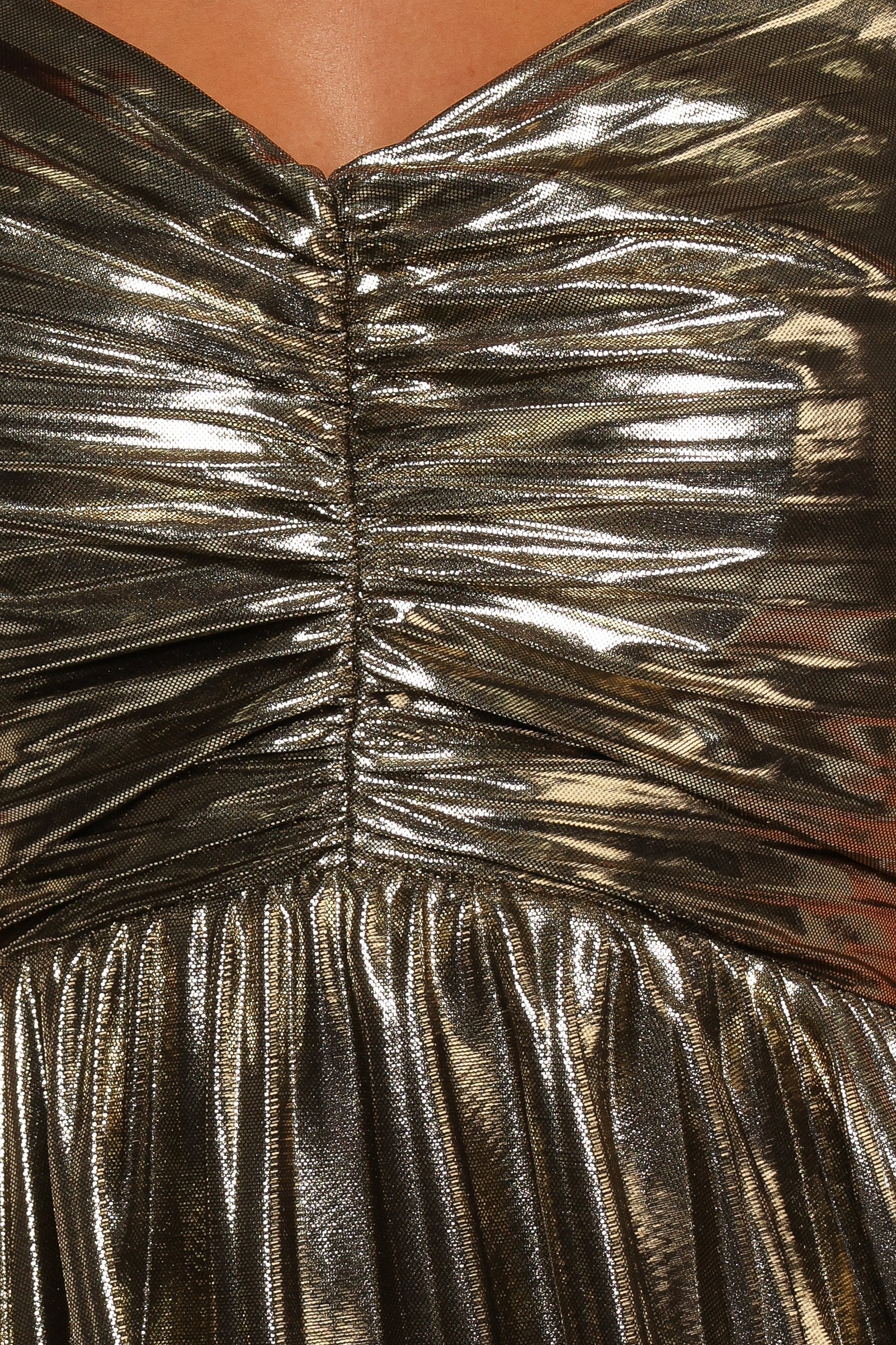 Petal and Pup USA DRESSES Naira Pleated Maxi Dress - Gold