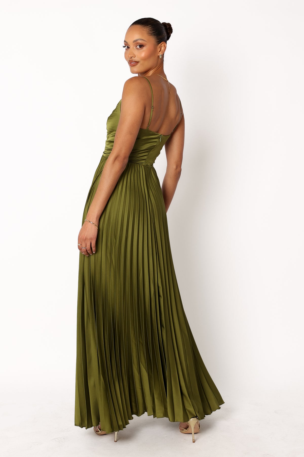 Naira Pleated Maxi Dress - Palm Green | Petal & Pup USA Naira Pleated Maxi Dress - Palm Green | Petal & Pup USA