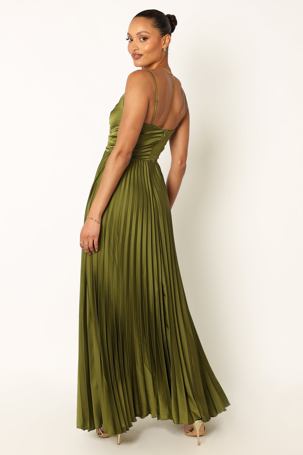 Naira Pleated Maxi Dress - Palm Green - Petal & Pup USA