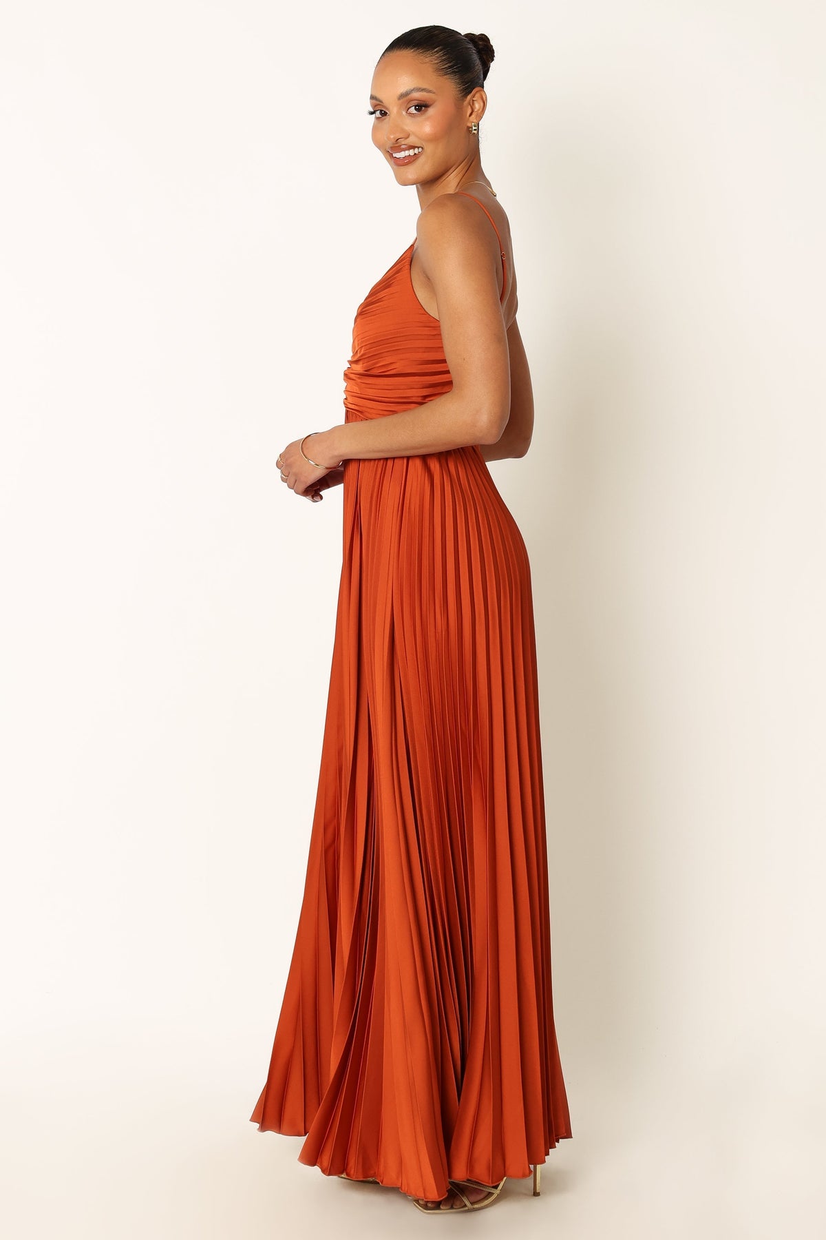strapless open back dress Petal & Pup Women's Naira Pleated Maxi Dress