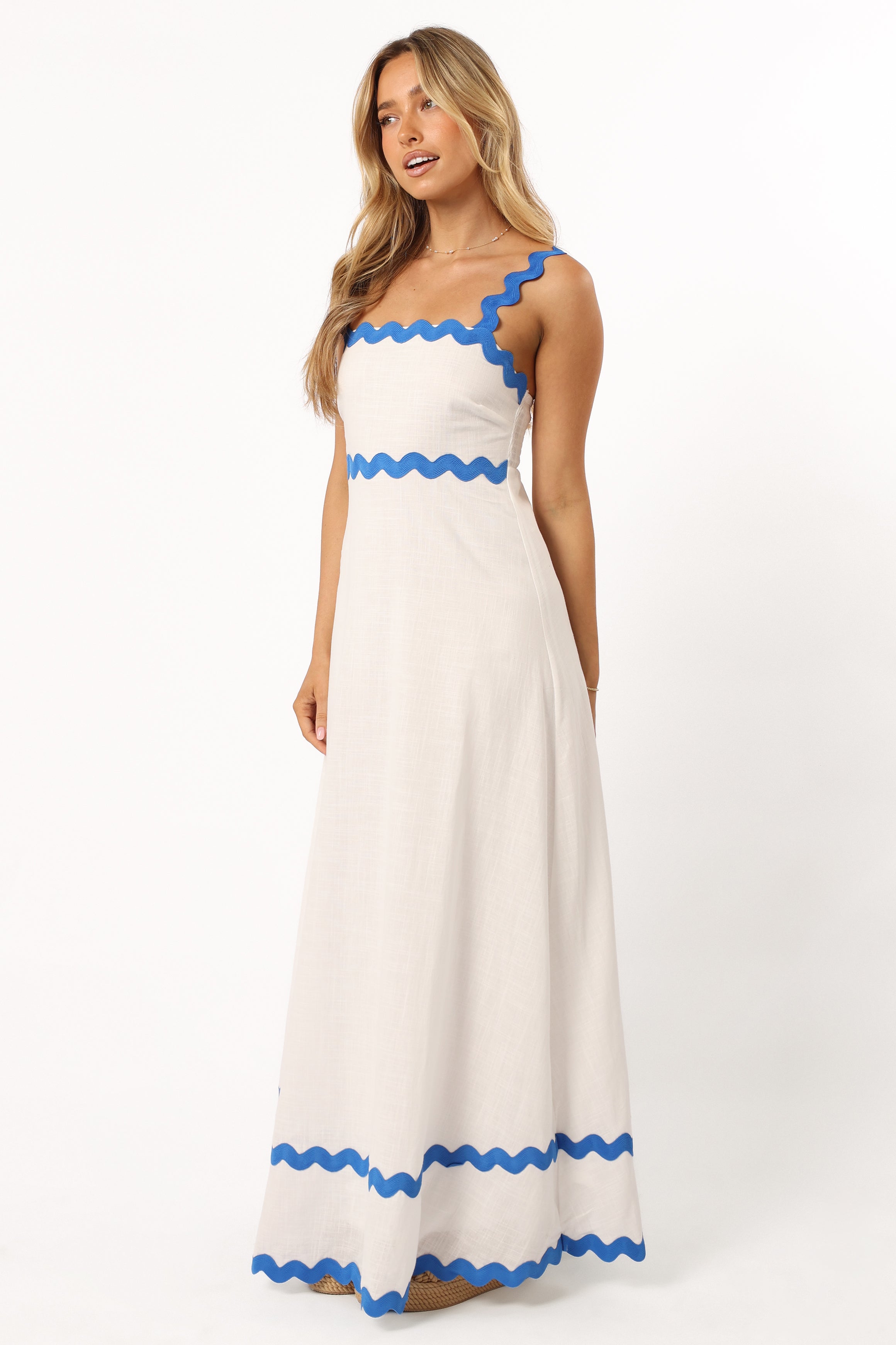 Petal and Pup USA DRESSES Nancy Maxi Dress - Blue/White