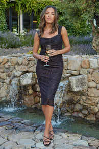 Petal and Pup USA DRESSES Naomi Midi Dress - Zebra