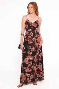 Petal and Pup USA DRESSES Naver Maxi Dress - Black Floral