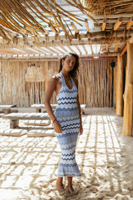 Petal and Pup USA DRESSES Neasa Knit Maxi Dress - Blue