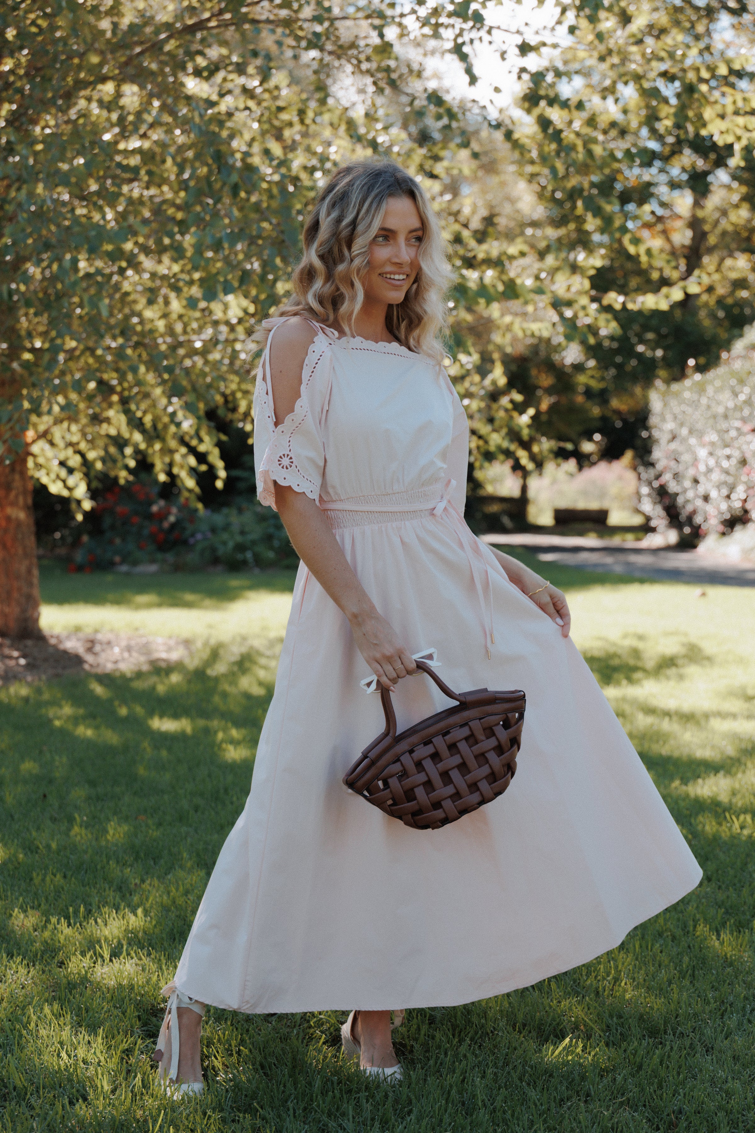 Petal and Pup USA DRESSES Nellie Midi Dress - Petal Pink