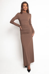 Petal and Pup USA DRESSES Nelson Long Sleeve Maxi Dress - Mocha