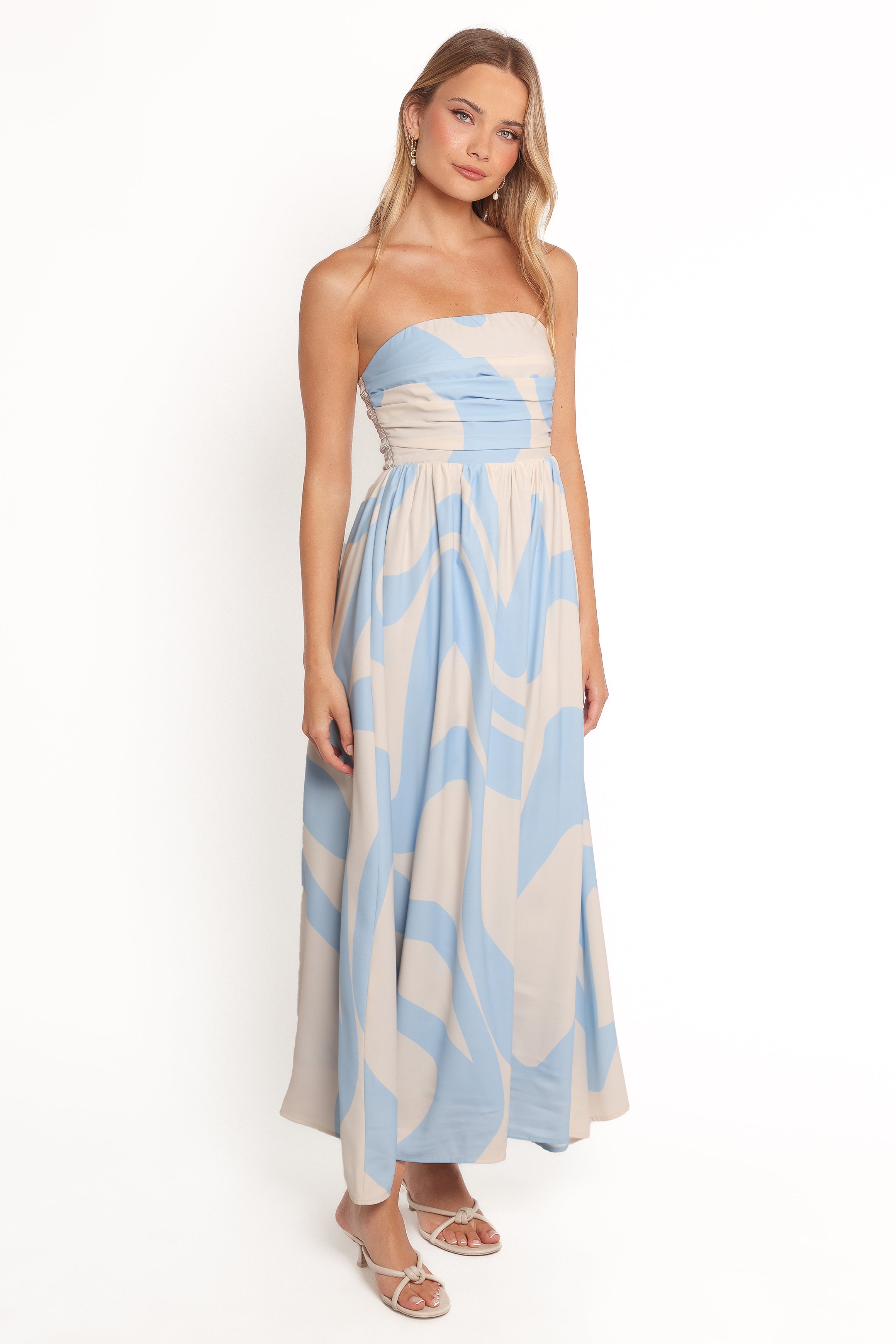 Petal and Pup USA DRESSES Nesta Maxi Dress - Blue Cream