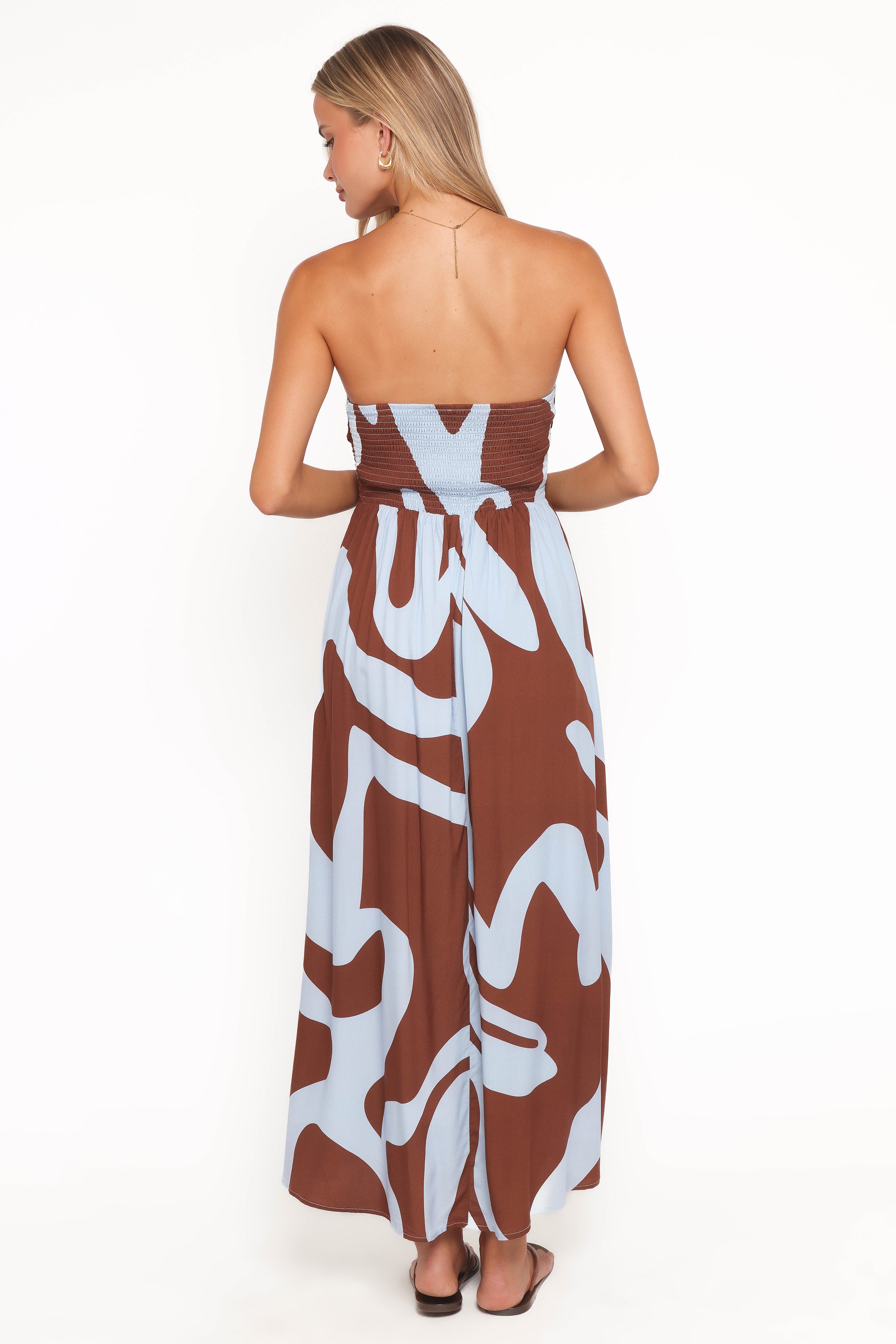 Petal and Pup USA DRESSES Nesta Maxi Dress - Brown/Blue