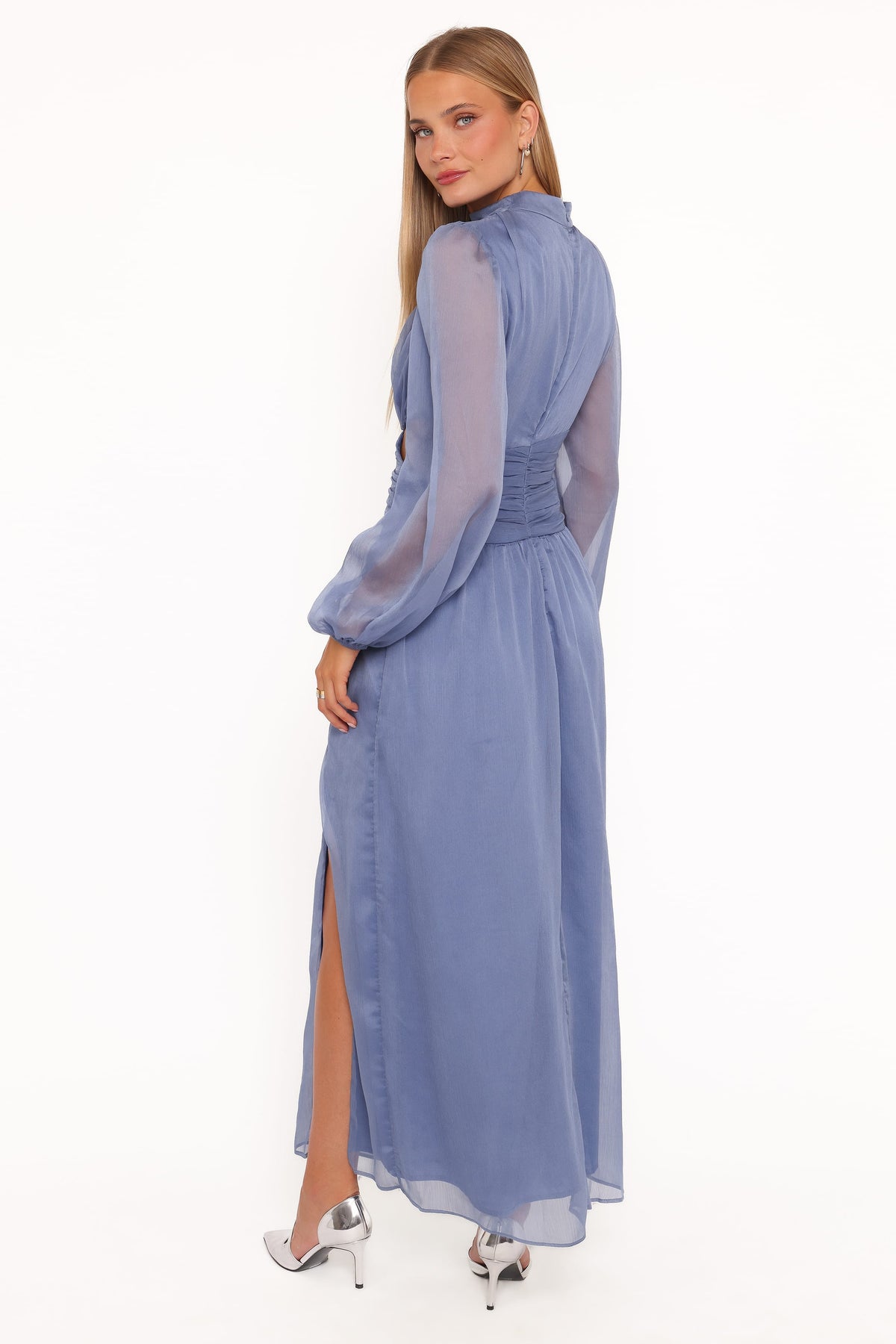 Petal and Pup USA DRESSES Neveah Long Sleeve Maxi Dress - Dusty Blue
